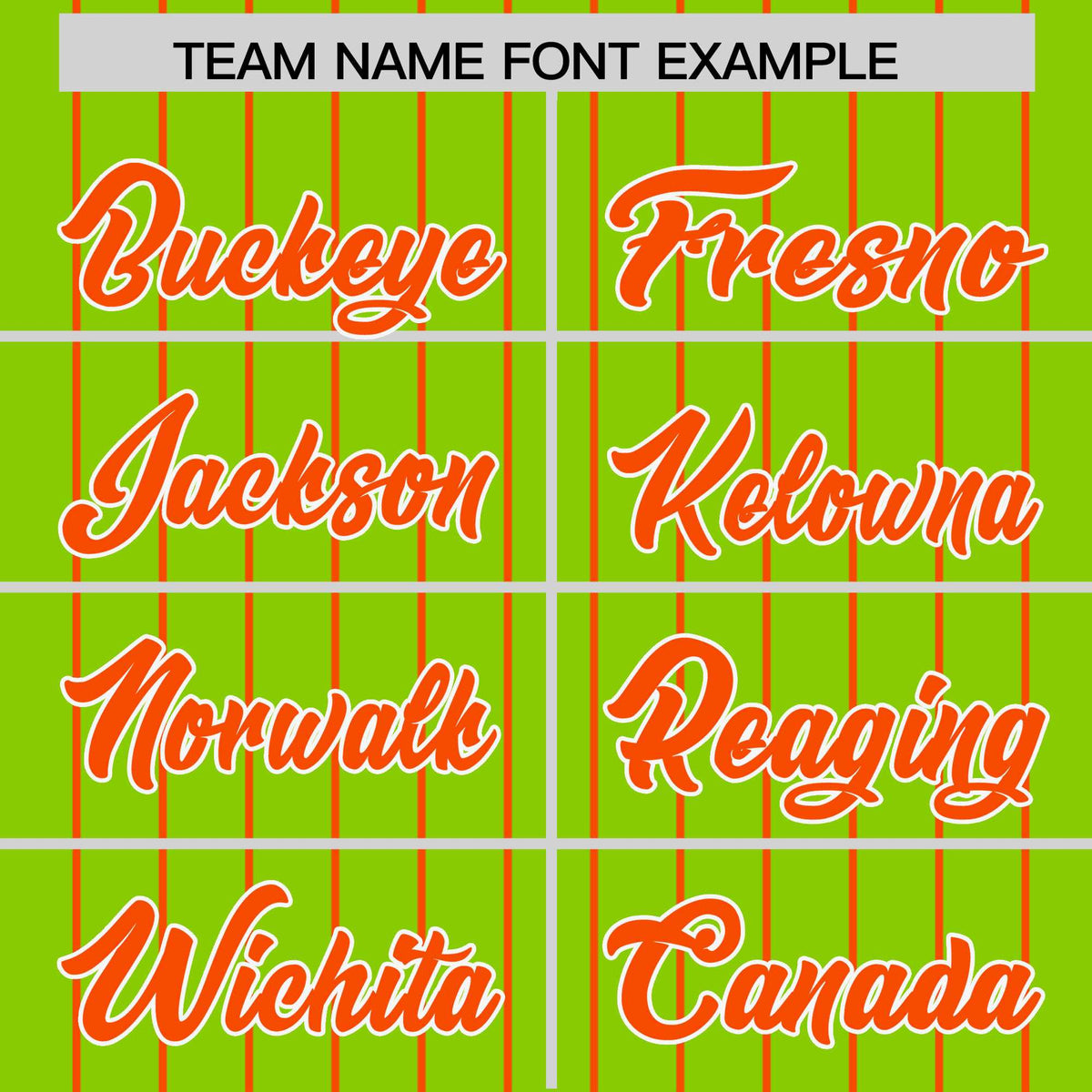 Custom Neon Green Orange Pinstripe Personalized Two-Tone Authentic Baseball Jersey