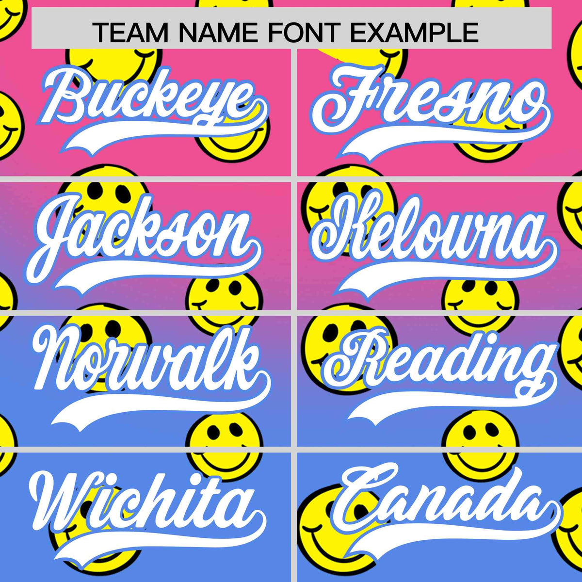 Custom Pink Light Blue Graffiti Gradient Pattern Authentic Smile Baseball Jersey