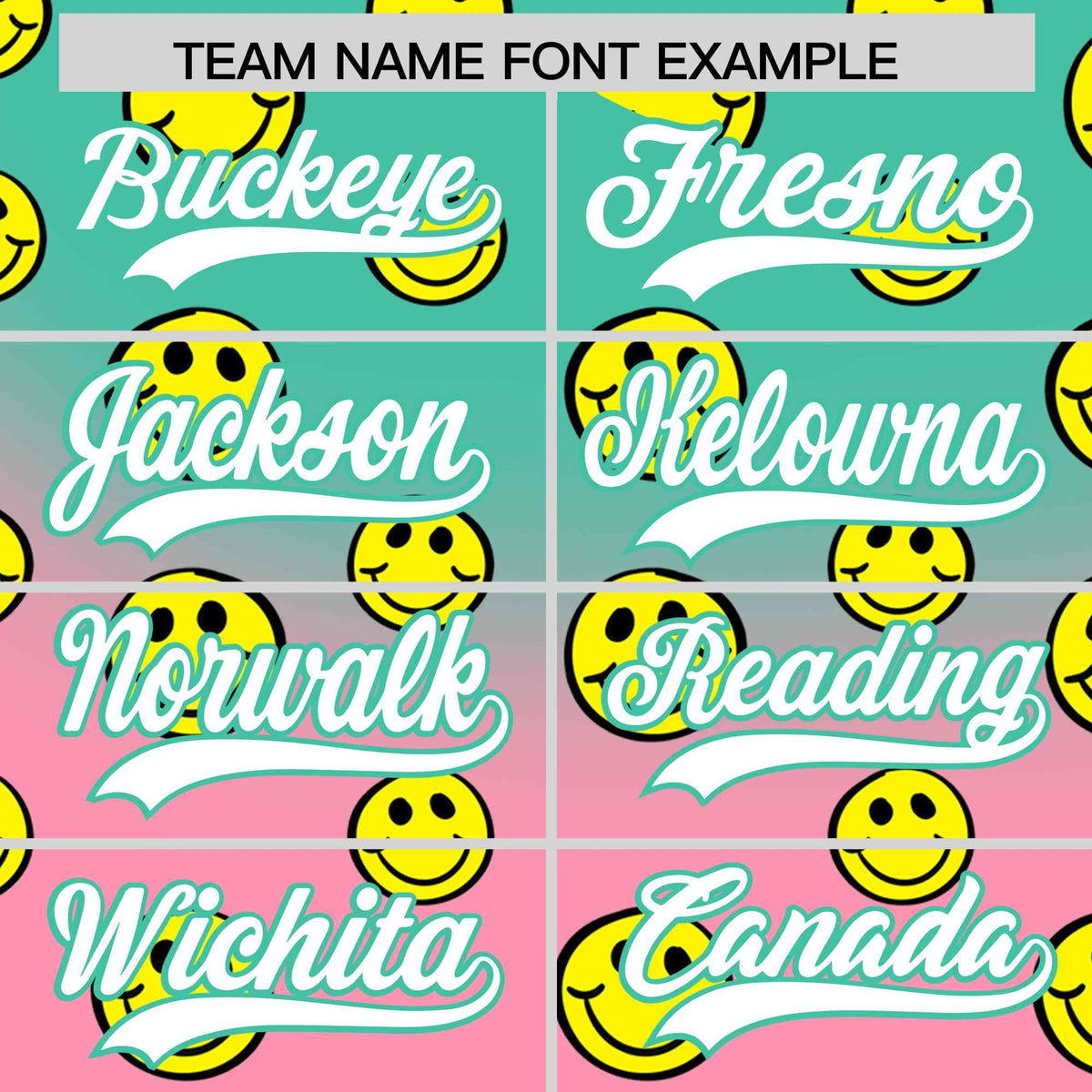 Custom Bright Green Light Pink Graffiti Gradient Pattern Authentic Smile Baseball Jersey