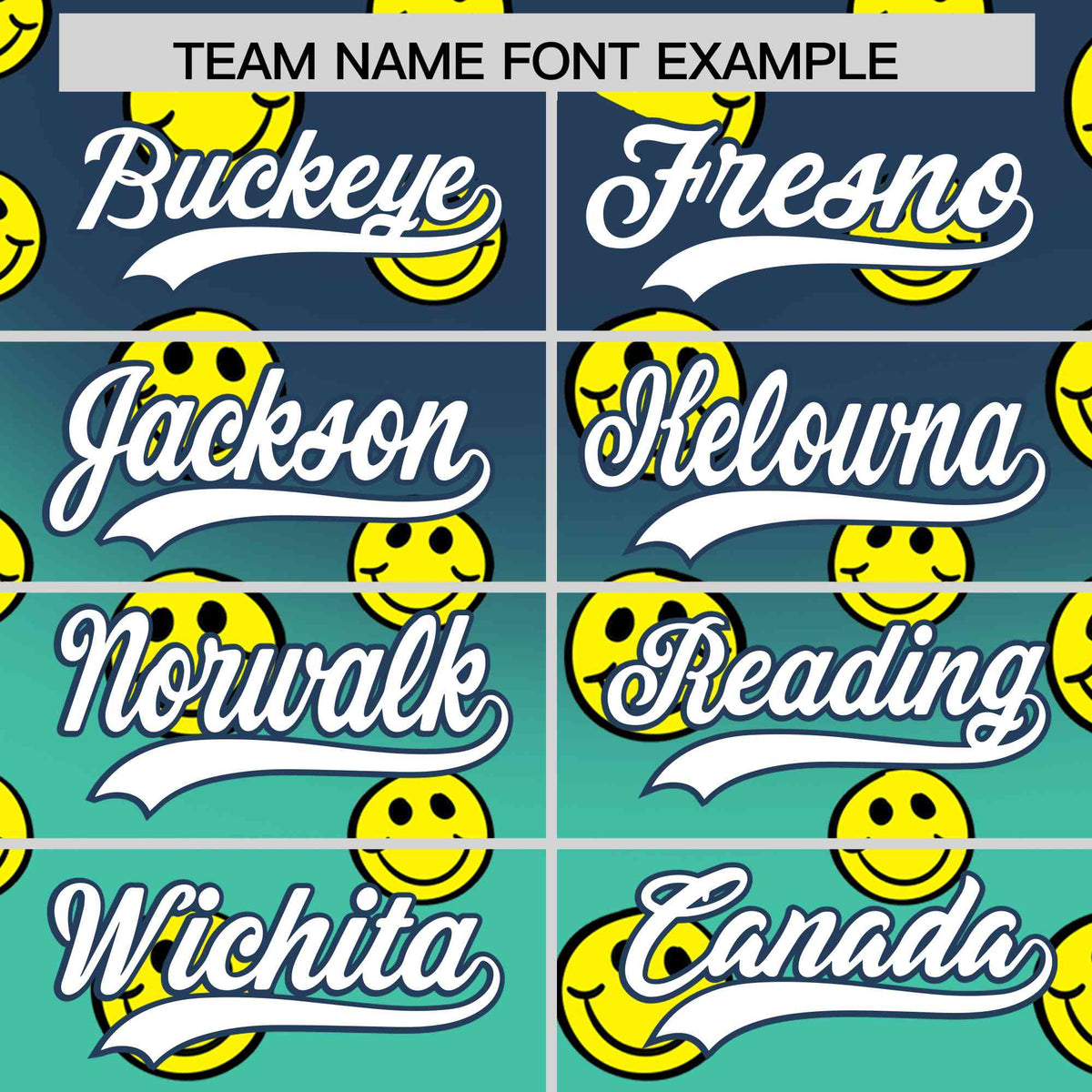 Custom Midnight Blue Bright Green Graffiti Gradient Pattern Authentic Smile Baseball Jersey