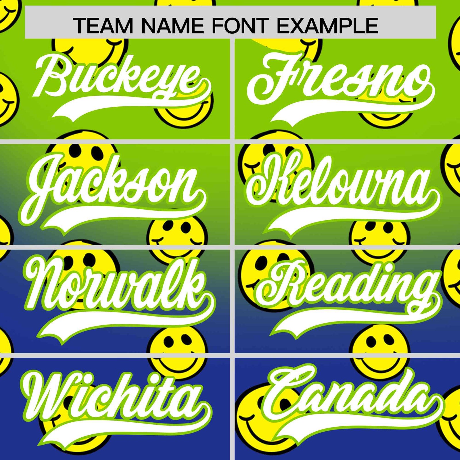 Custom Neon Green Royal Graffiti Gradient Pattern Authentic Smile Baseball Jersey