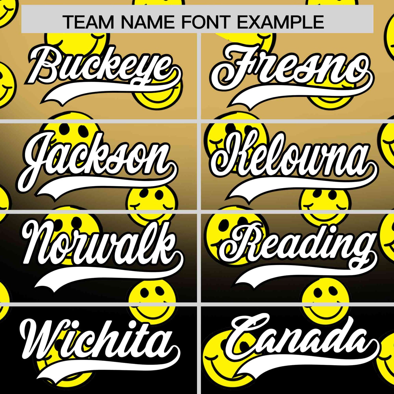 Custom Old Gold Black Graffiti Gradient Pattern Authentic Smile Baseball Jersey