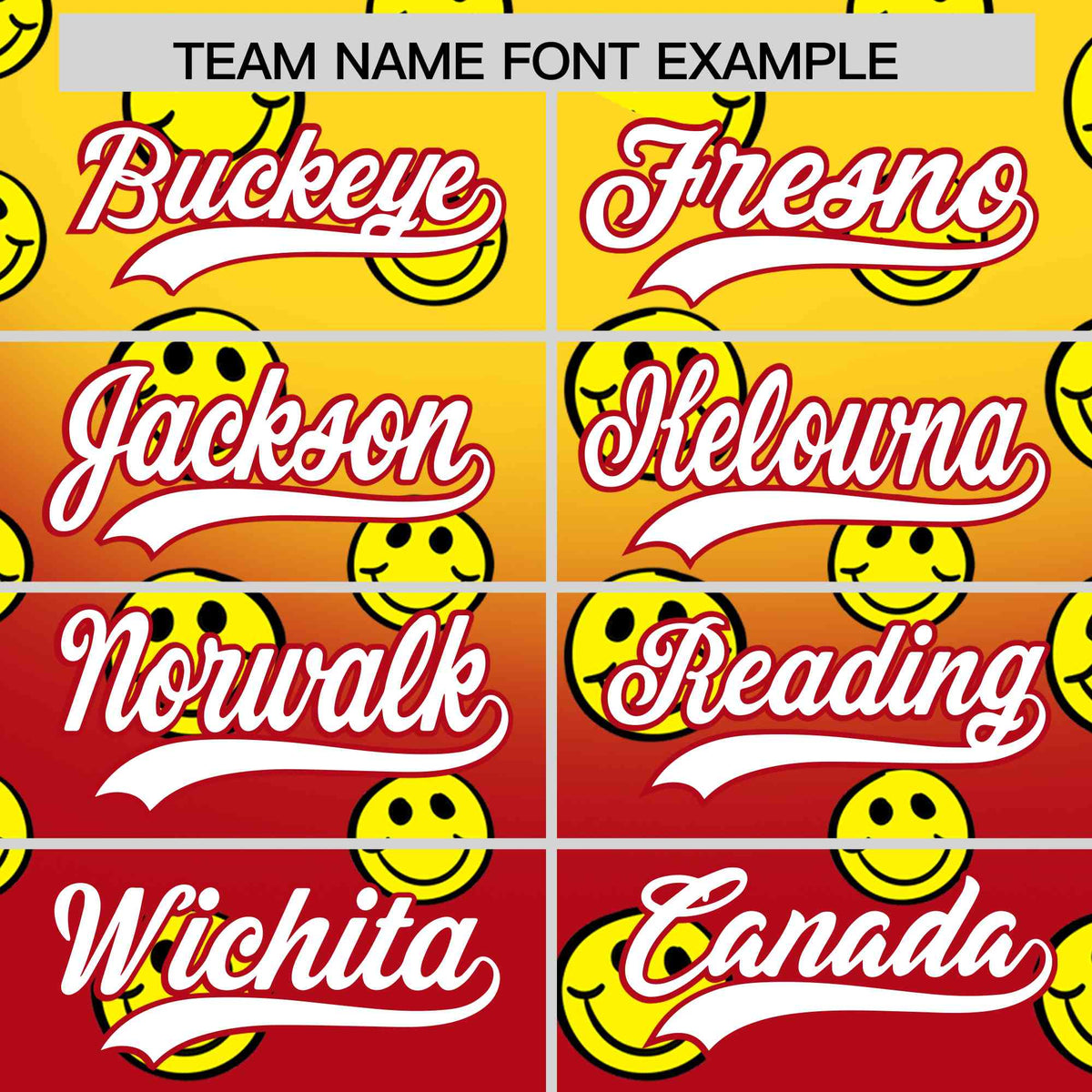 Custom Gold Red Graffiti Gradient Pattern Authentic Smile Baseball Jersey