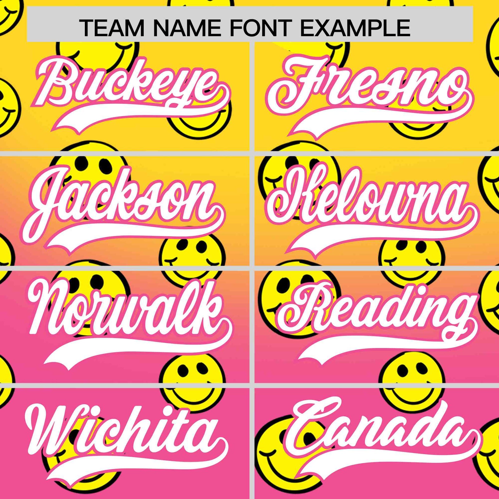 Custom Gold Pink Graffiti Gradient Pattern Authentic Smile Baseball Jersey