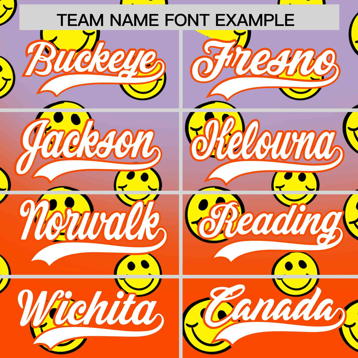 Custom Light Purple Orange Graffiti Gradient Pattern Authentic Smile Baseball Jersey