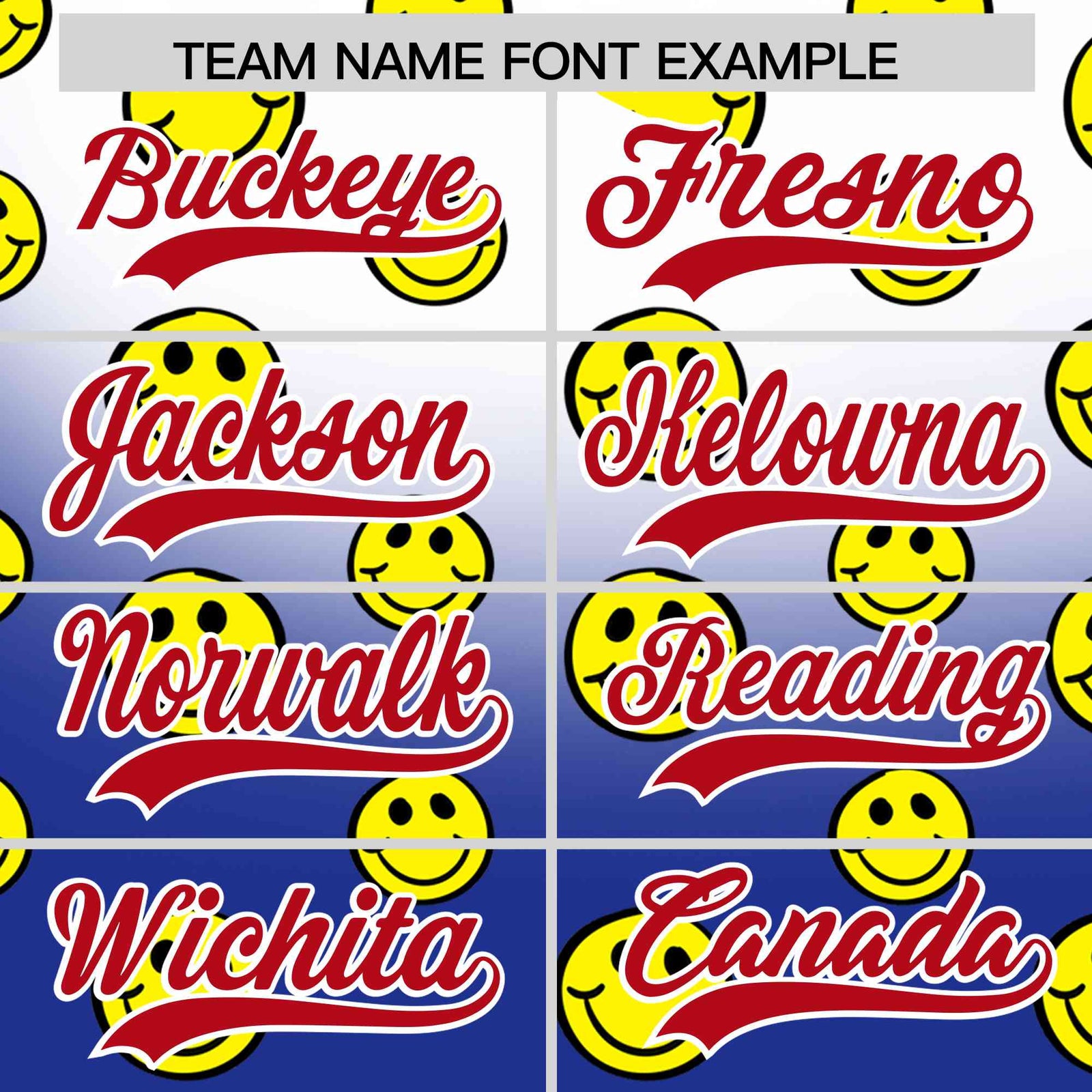 Custom White Royal Graffiti Gradient Pattern Authentic Smile Baseball Jersey