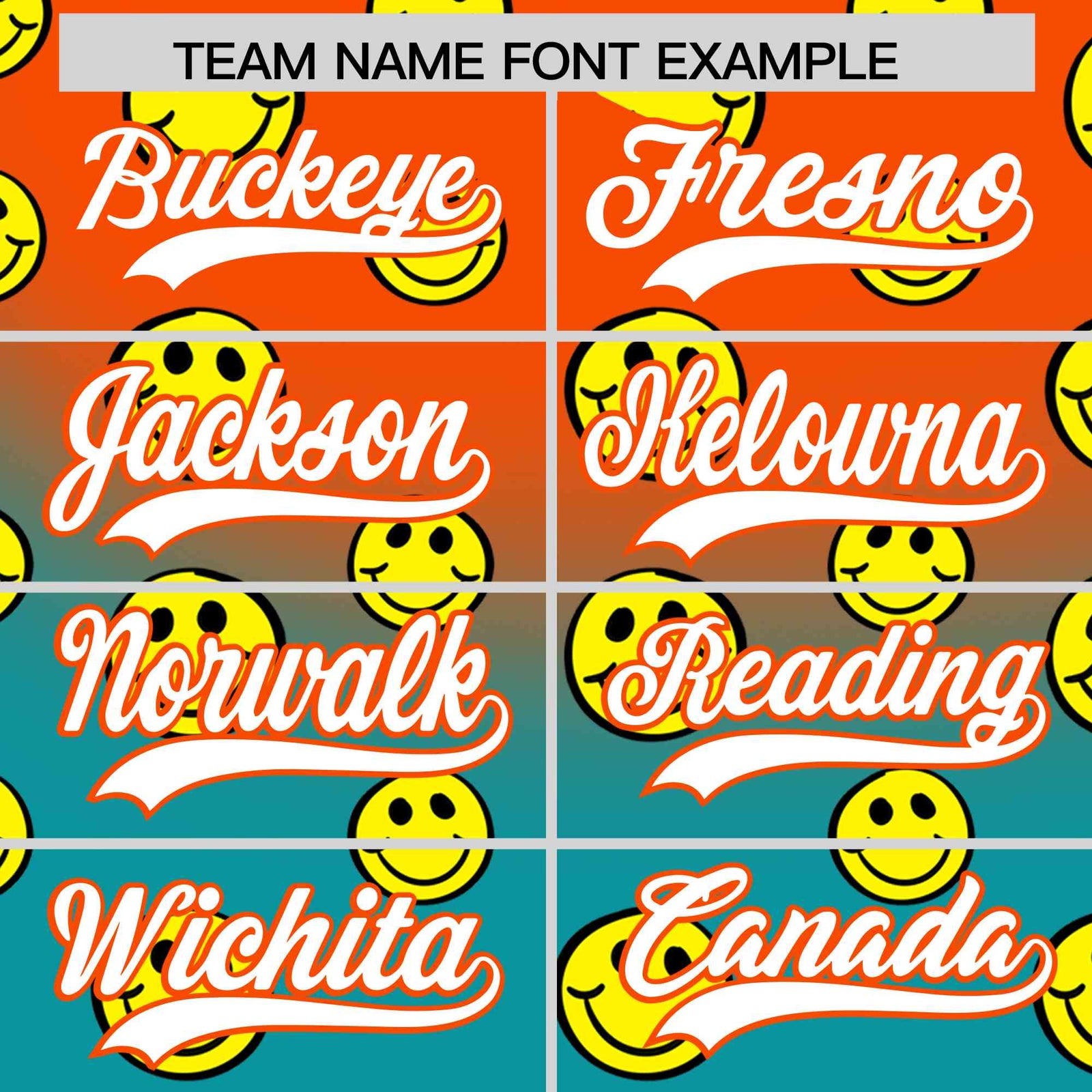 Custom Orange Aqua Graffiti Gradient Pattern Authentic Smile Baseball Jersey