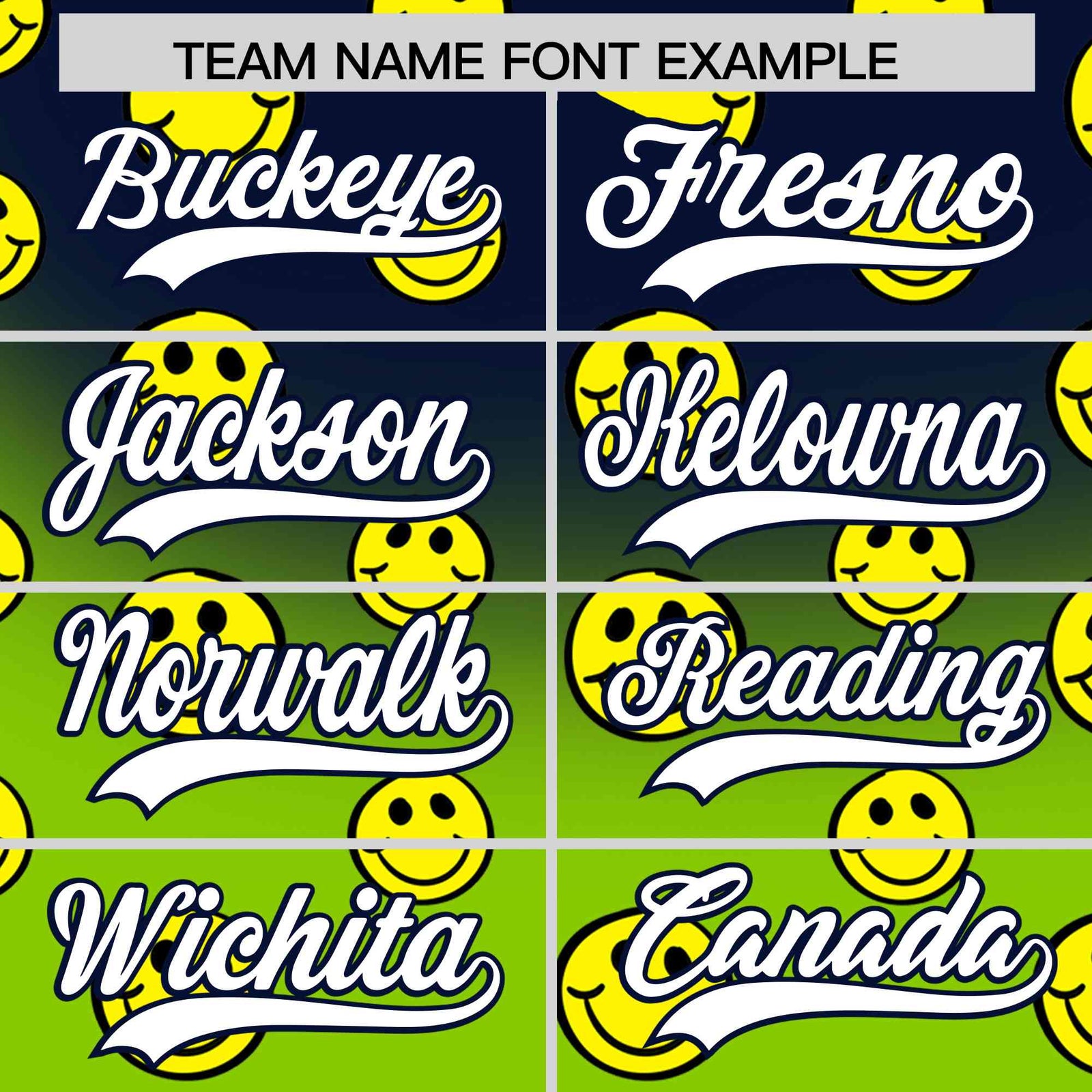 Custom Navy Neon Green Graffiti Gradient Pattern Authentic Smile Baseball Jersey