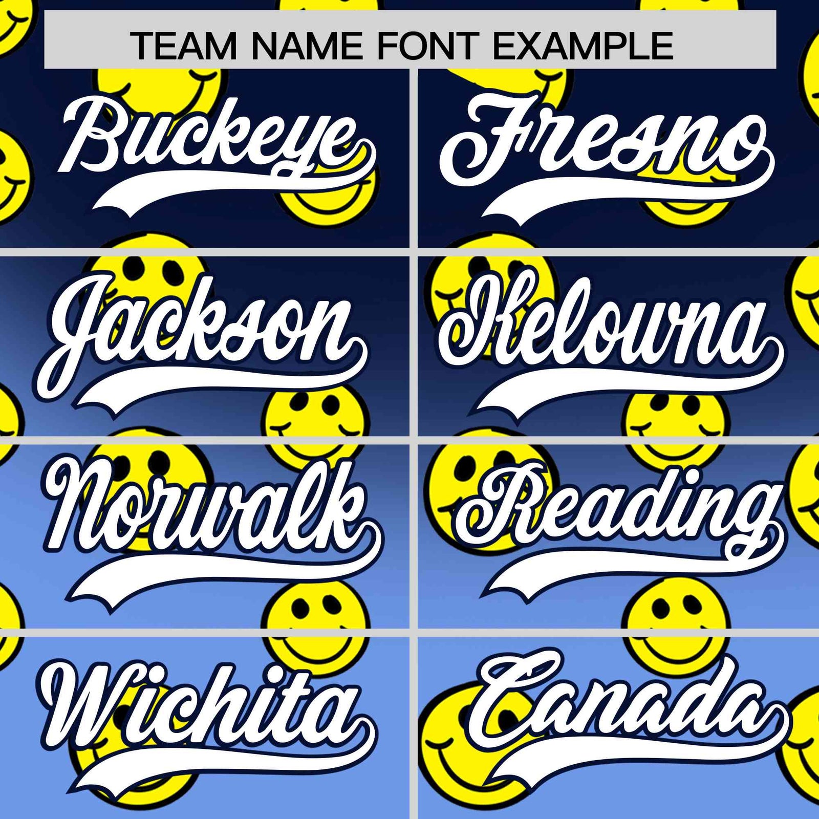 Custom Navy Light Blue Graffiti Gradient Pattern Authentic Smile Baseball Jersey