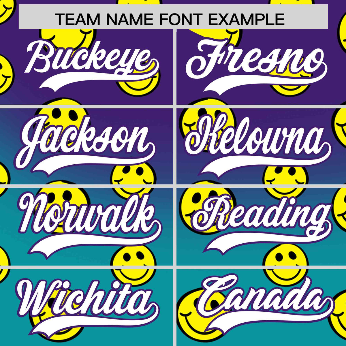 Custom Purple Aqua Graffiti Gradient Pattern Authentic Smile Baseball Jersey