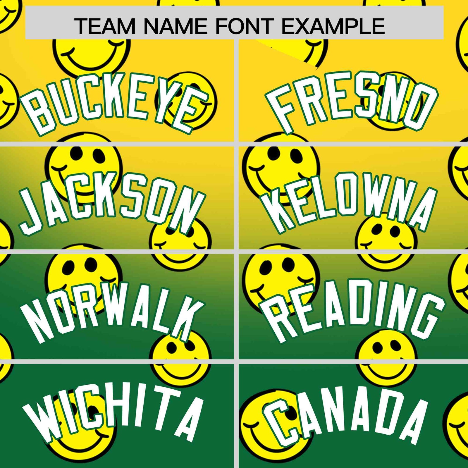 Custom Gold Kelly Green Graffiti Gradient Pattern Authentic Smile Baseball Jersey