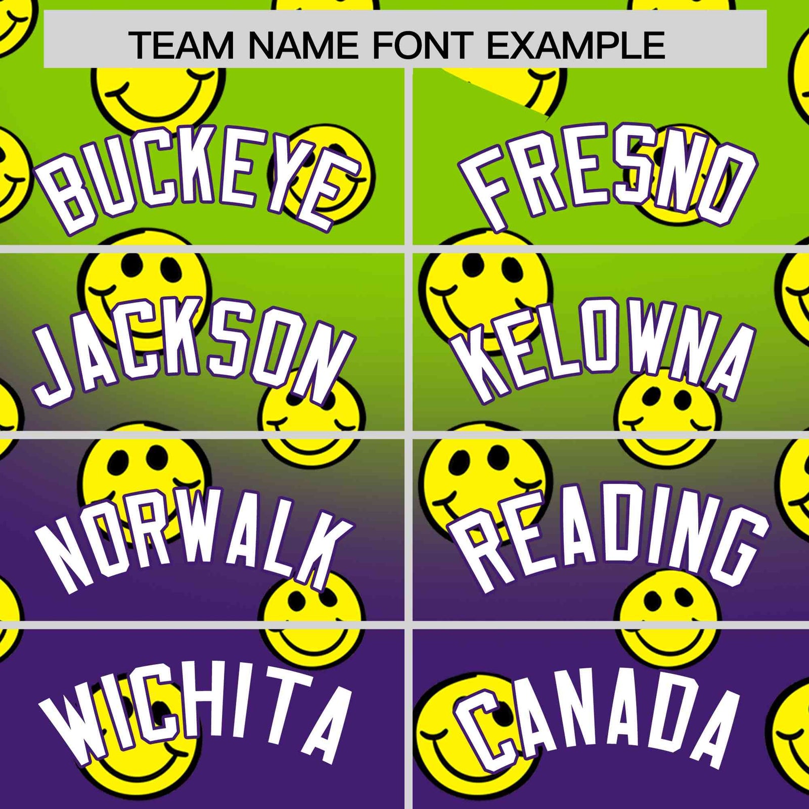 Custom Neon Green Purple Graffiti Gradient Pattern Authentic Smile Baseball Jersey