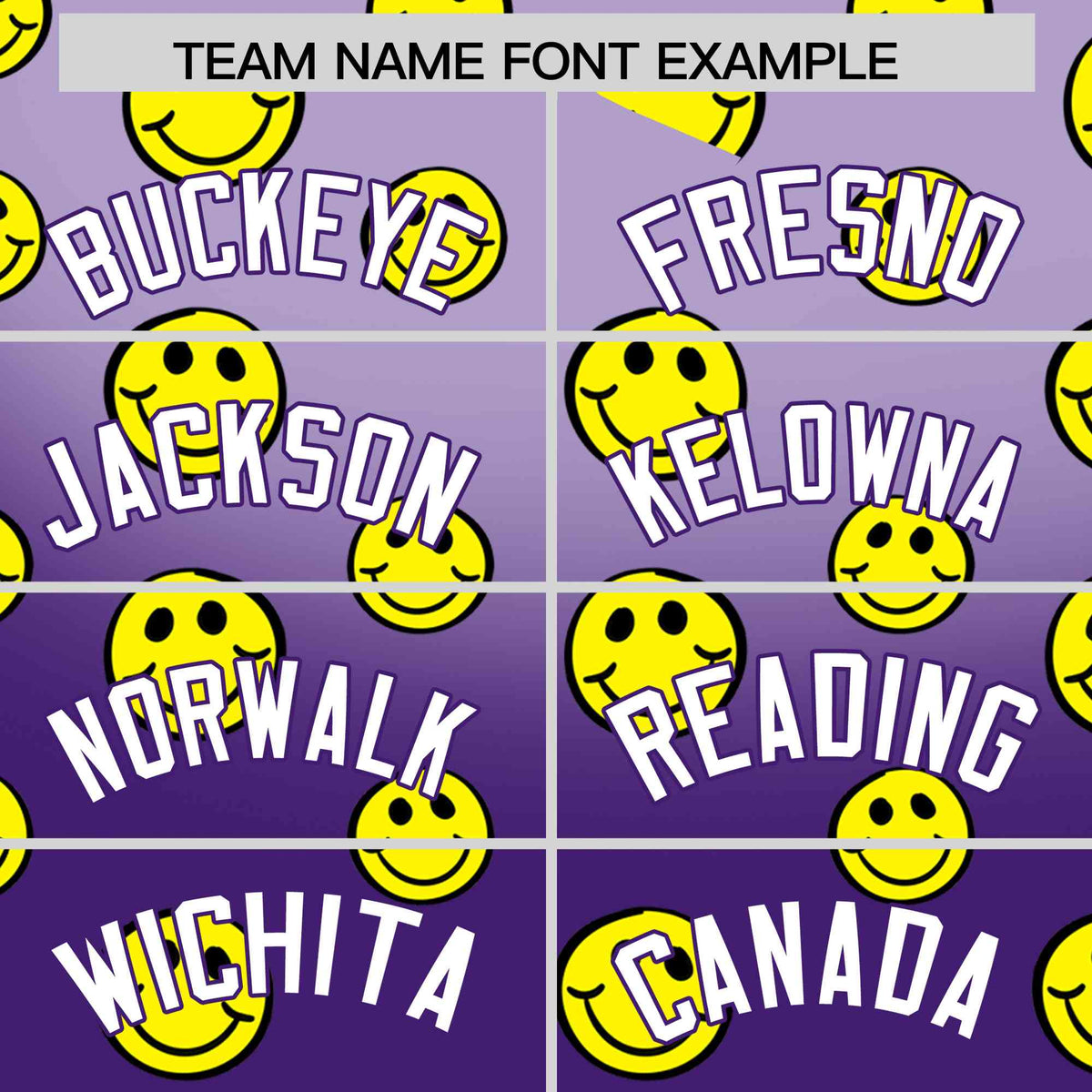 Custom Light Purple Purple Graffiti Gradient Pattern Authentic Smile Baseball Jersey