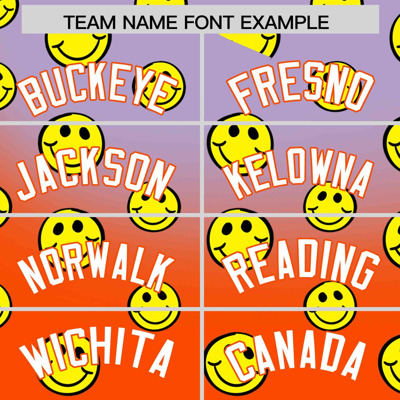 Custom Light Purple Orange Graffiti Gradient Pattern Authentic Smile Baseball Jersey