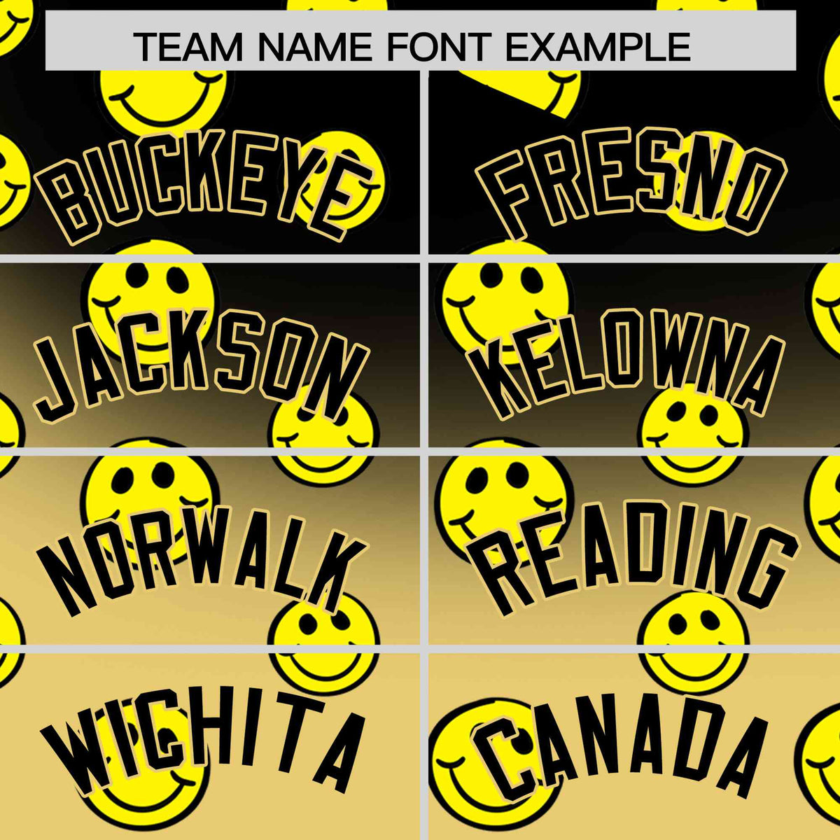 Custom Black Old Gold Graffiti Gradient Pattern Authentic Smile Baseball Jersey