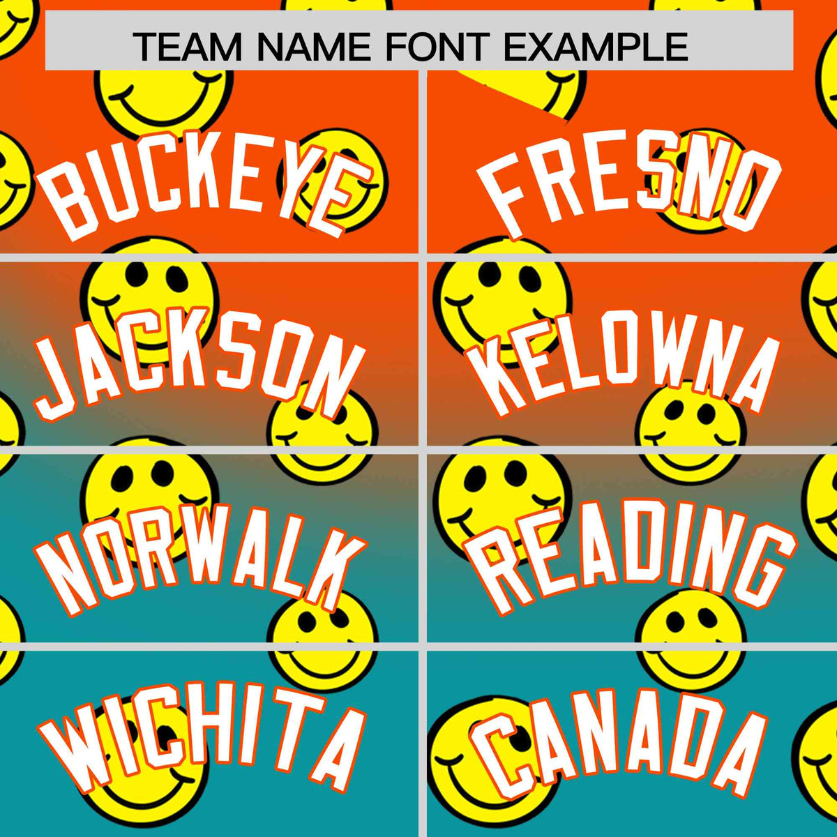 Custom Orange Aqua Graffiti Gradient Pattern Authentic Smile Baseball Jersey