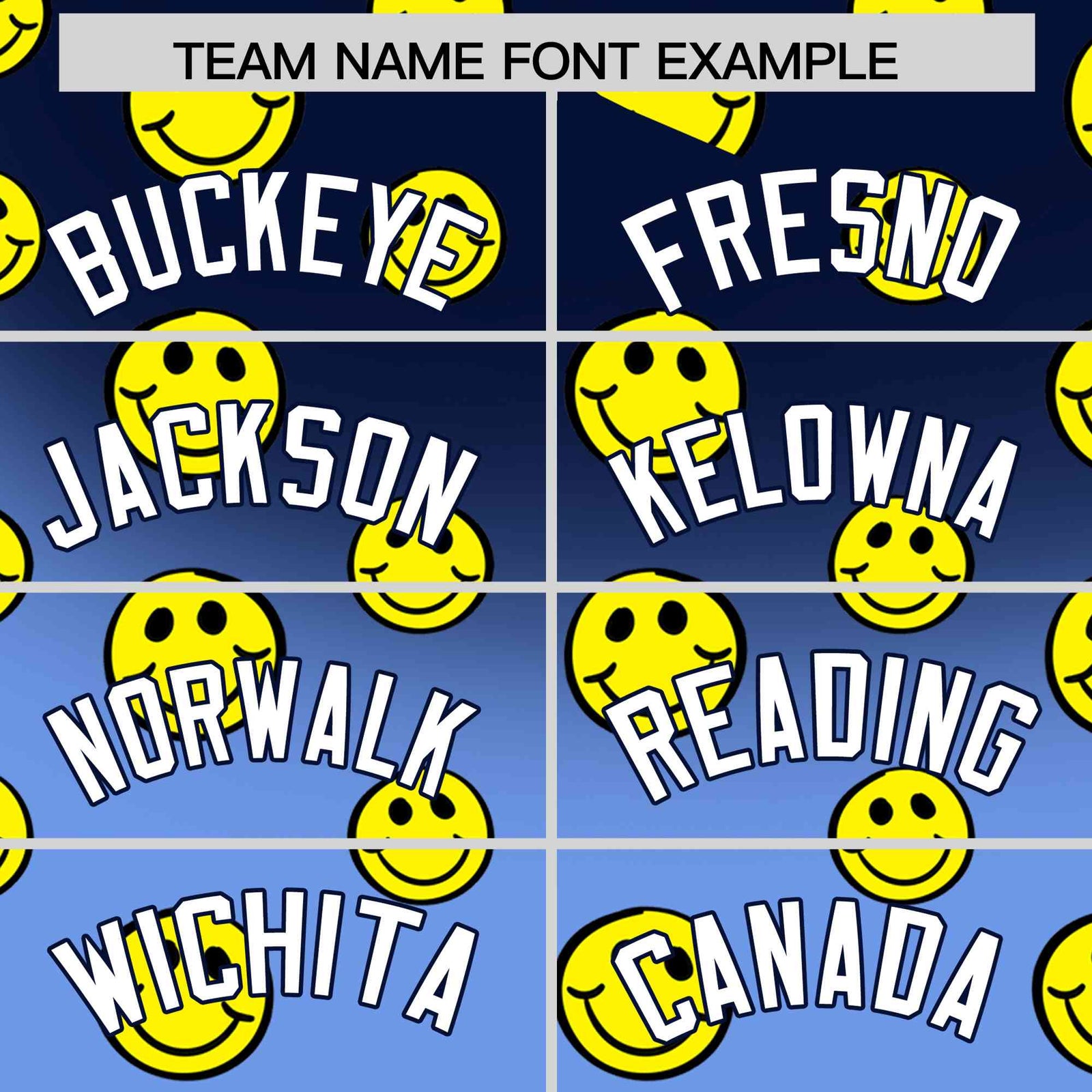 Custom Navy Light Blue Graffiti Gradient Pattern Authentic Smile Baseball Jersey