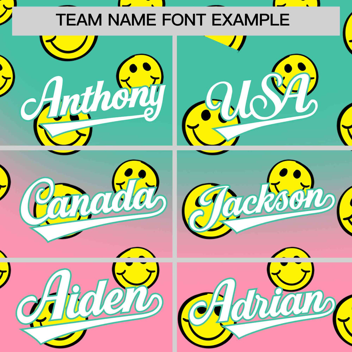 Custom Bright Green Light Pink Graffiti Gradient Pattern Authentic Smile Baseball Jersey