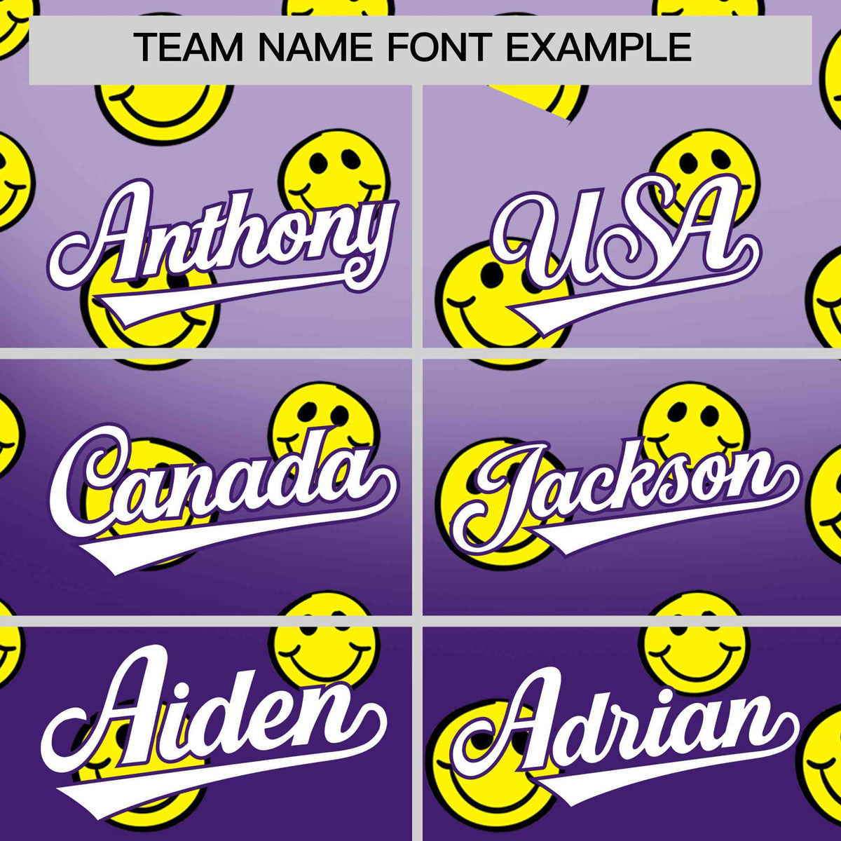 Custom Light Purple Purple Graffiti Gradient Pattern Authentic Smile Baseball Jersey