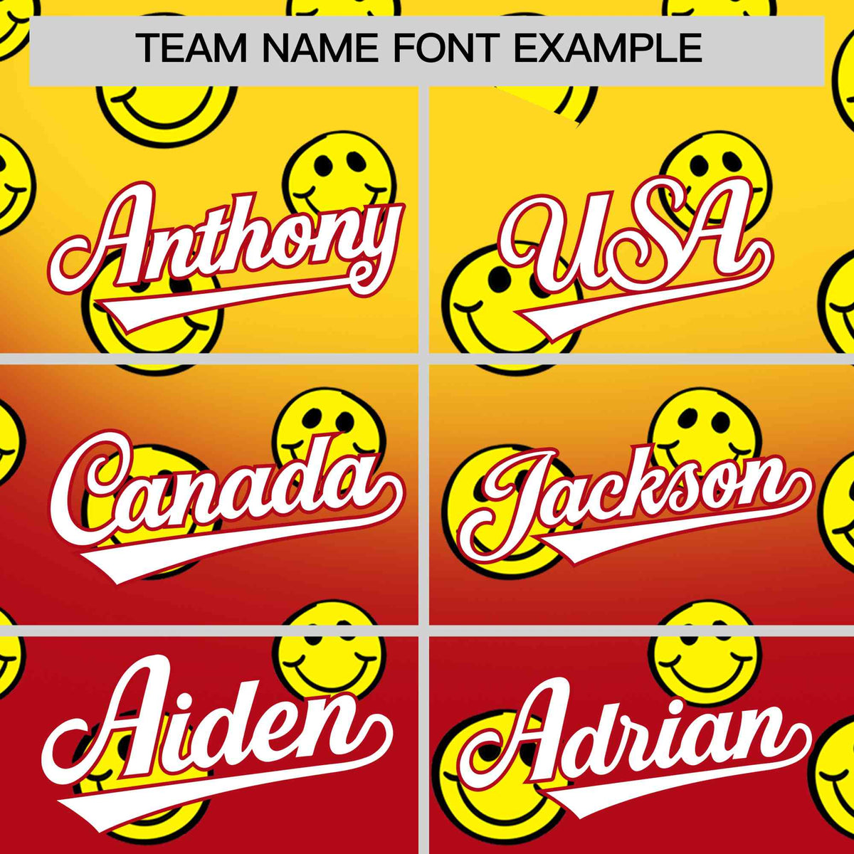 Custom Gold Red Graffiti Gradient Pattern Authentic Smile Baseball Jersey