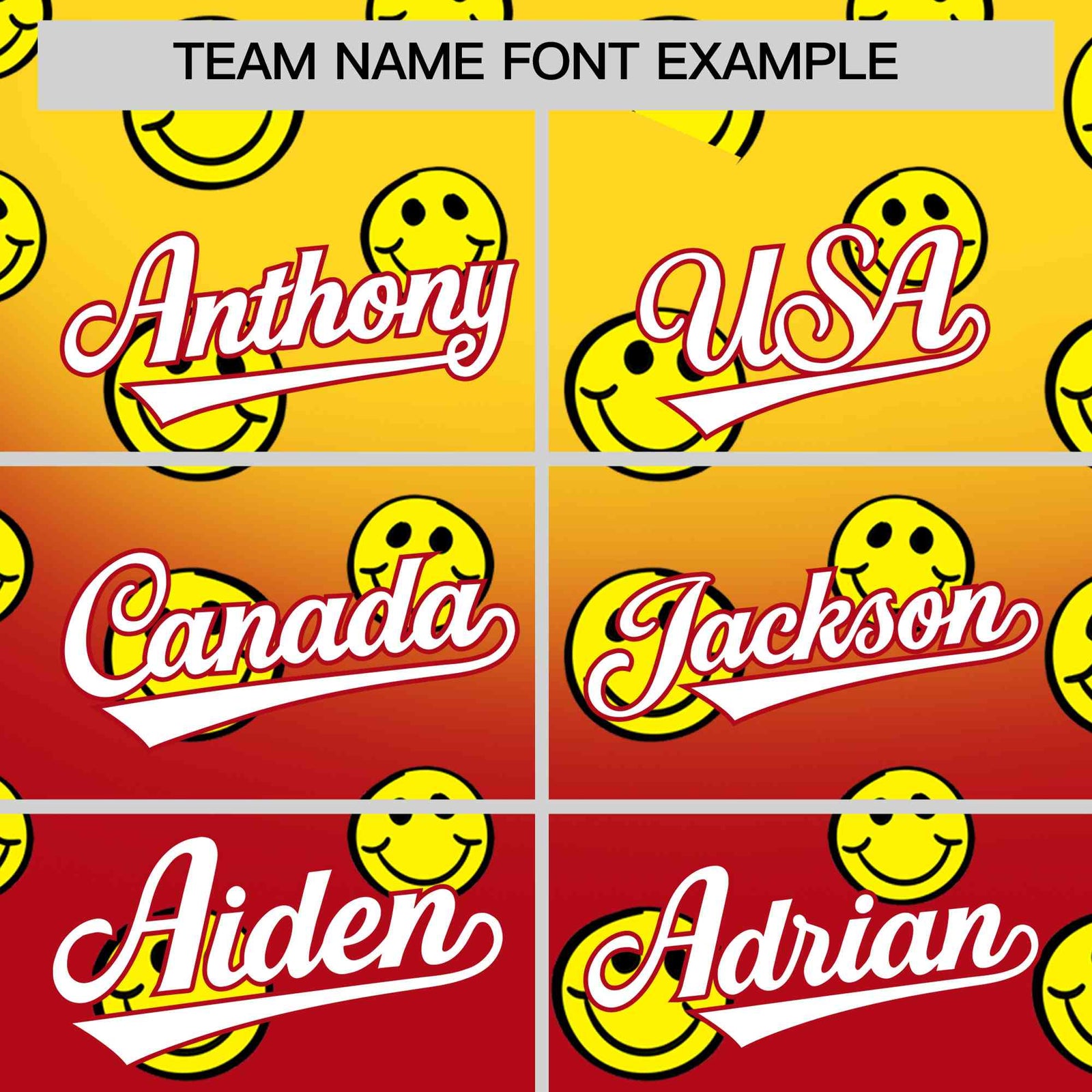 Custom Gold Red Graffiti Gradient Pattern Authentic Smile Baseball Jersey