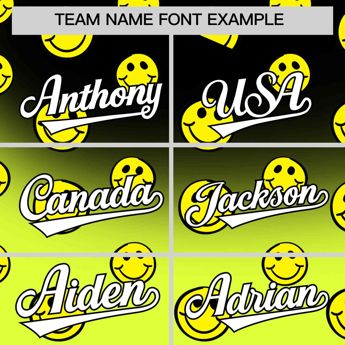 Custom Black Fluorescent Green Graffiti Gradient Pattern Authentic Smile Baseball Jersey