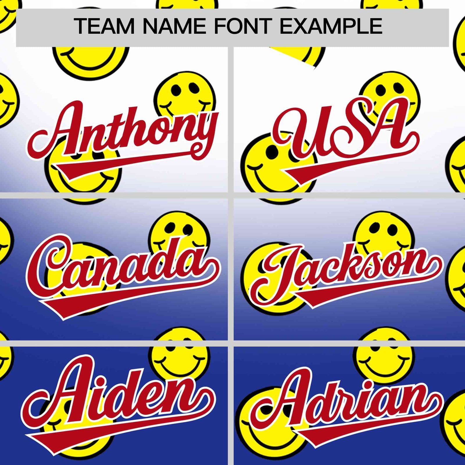 Custom White Royal Graffiti Gradient Pattern Authentic Smile Baseball Jersey