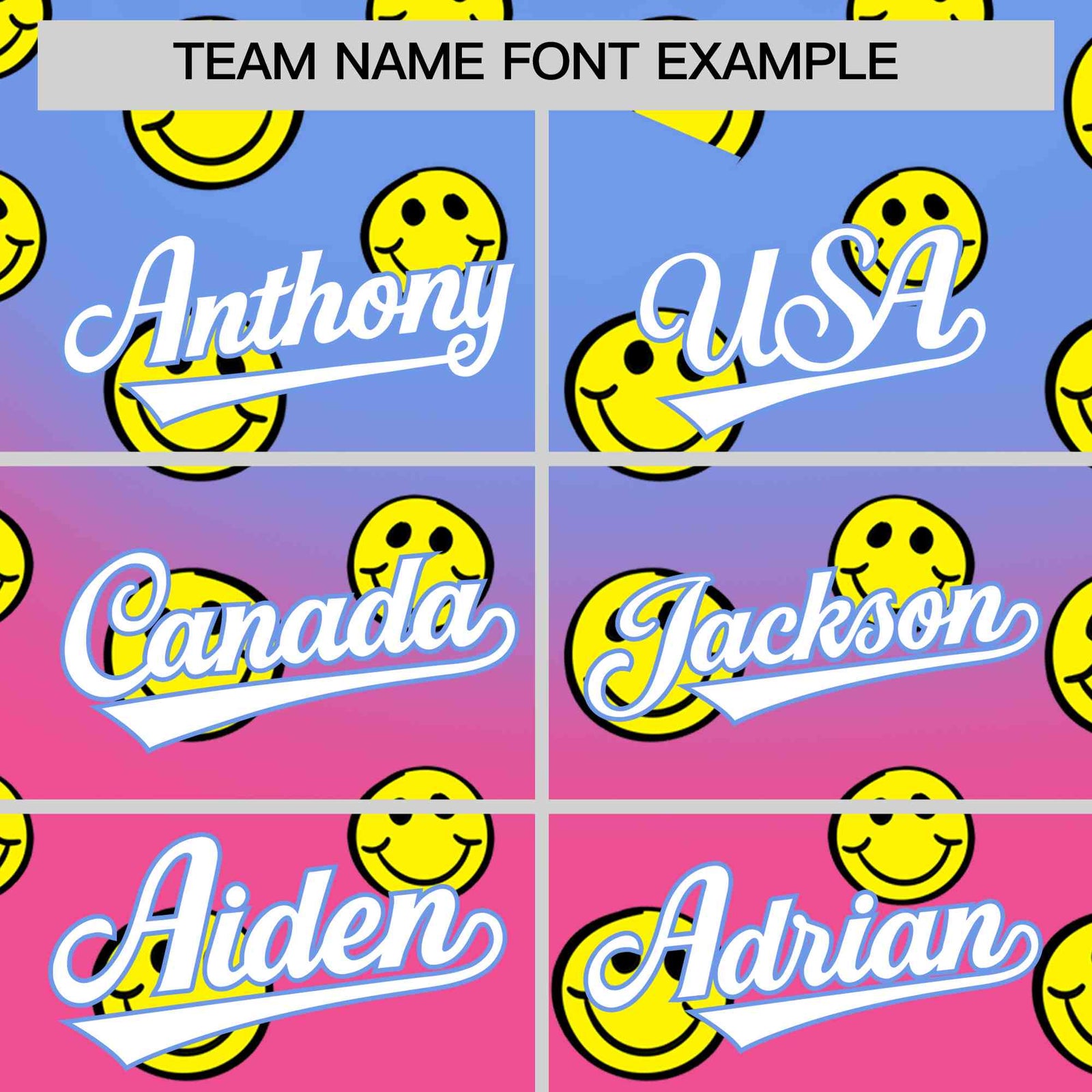 Custom Light Blue Pink Graffiti Gradient Pattern Authentic Smile Baseball Jersey