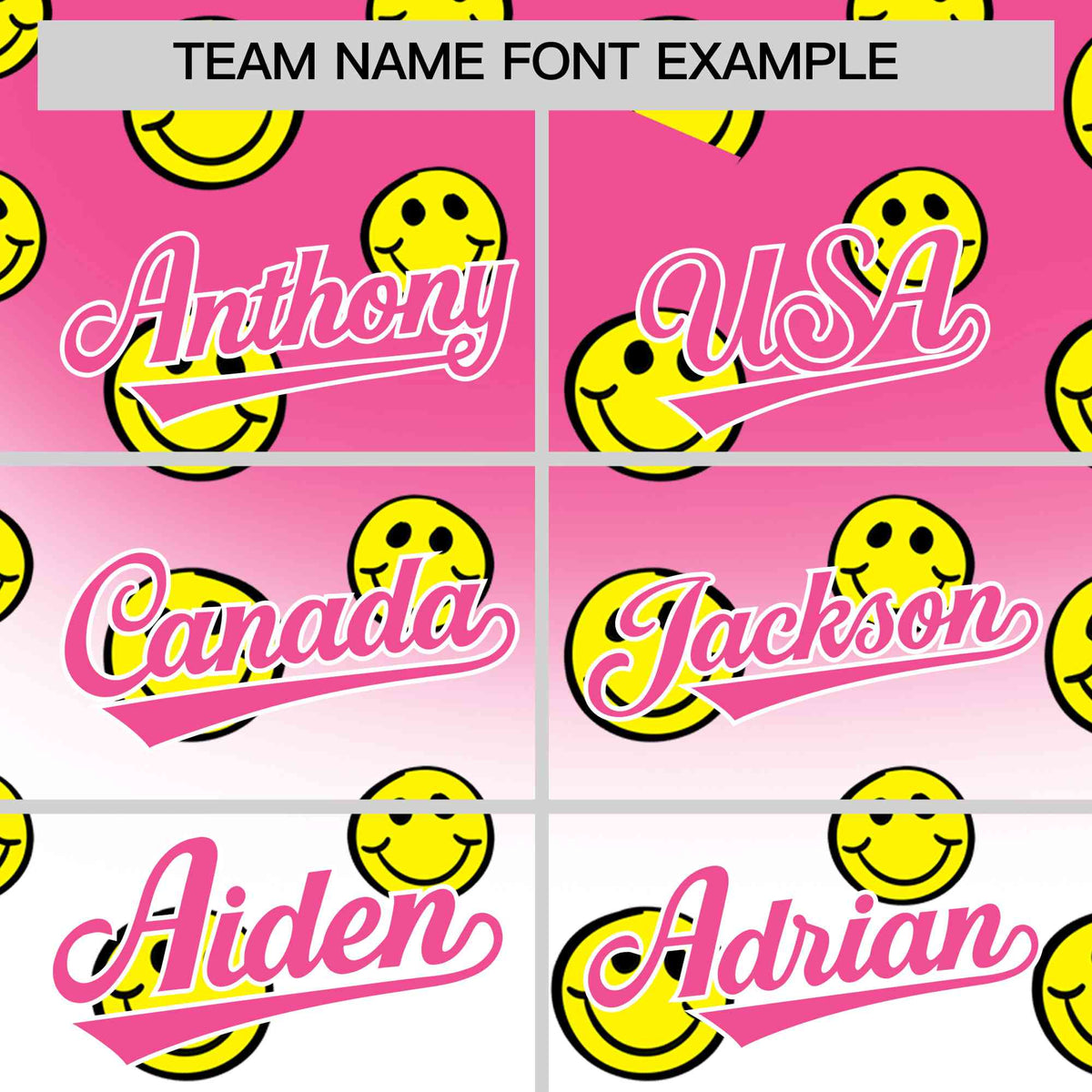 Custom Pink White Graffiti Gradient Pattern Authentic Smile Baseball Jersey