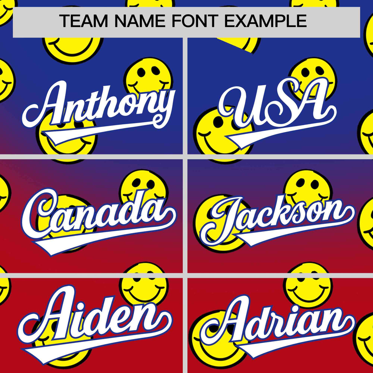 Custom Royal Red Graffiti Gradient Pattern Authentic Smile Baseball Jersey