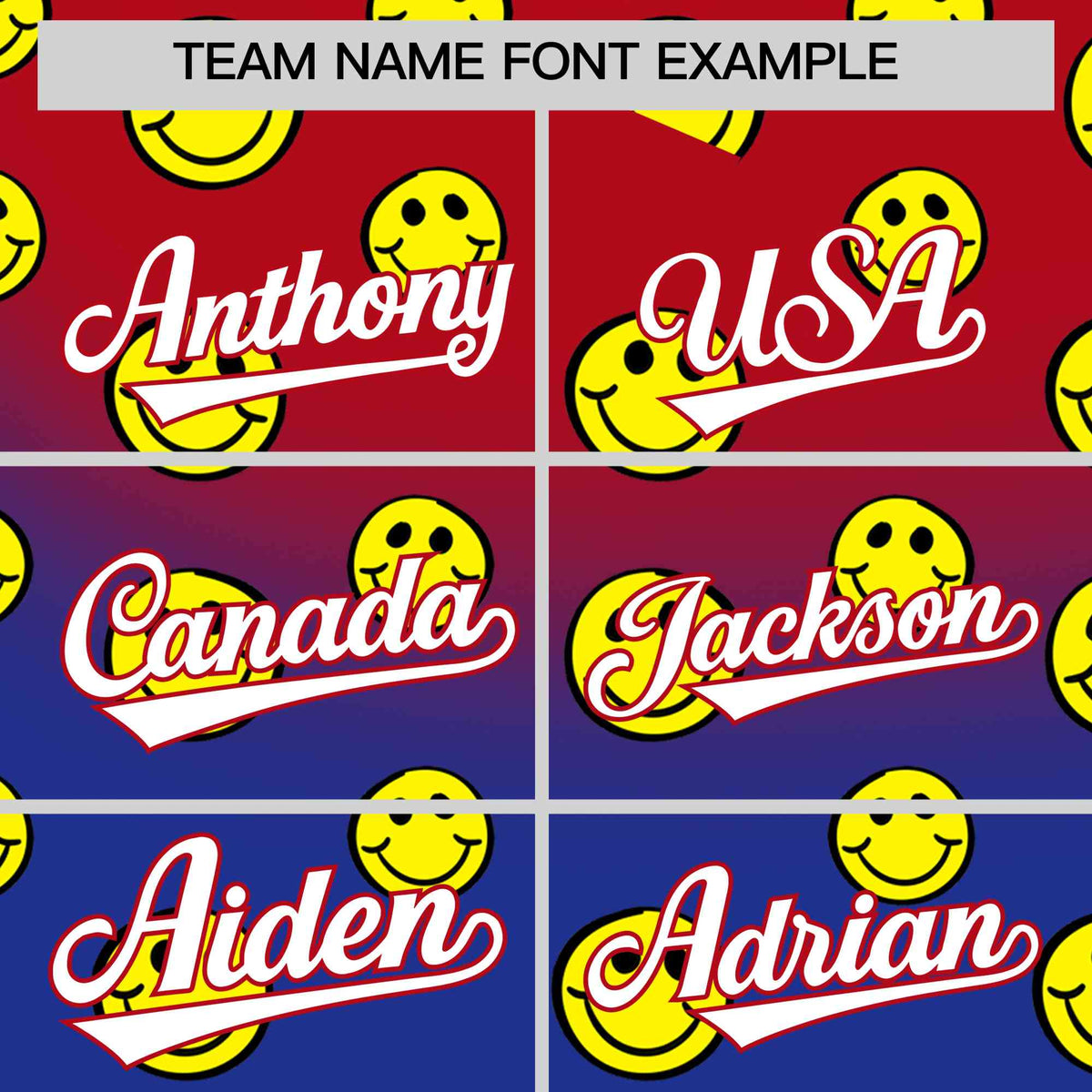 Custom Red Royal Graffiti Gradient Pattern Authentic Smile Baseball Jersey