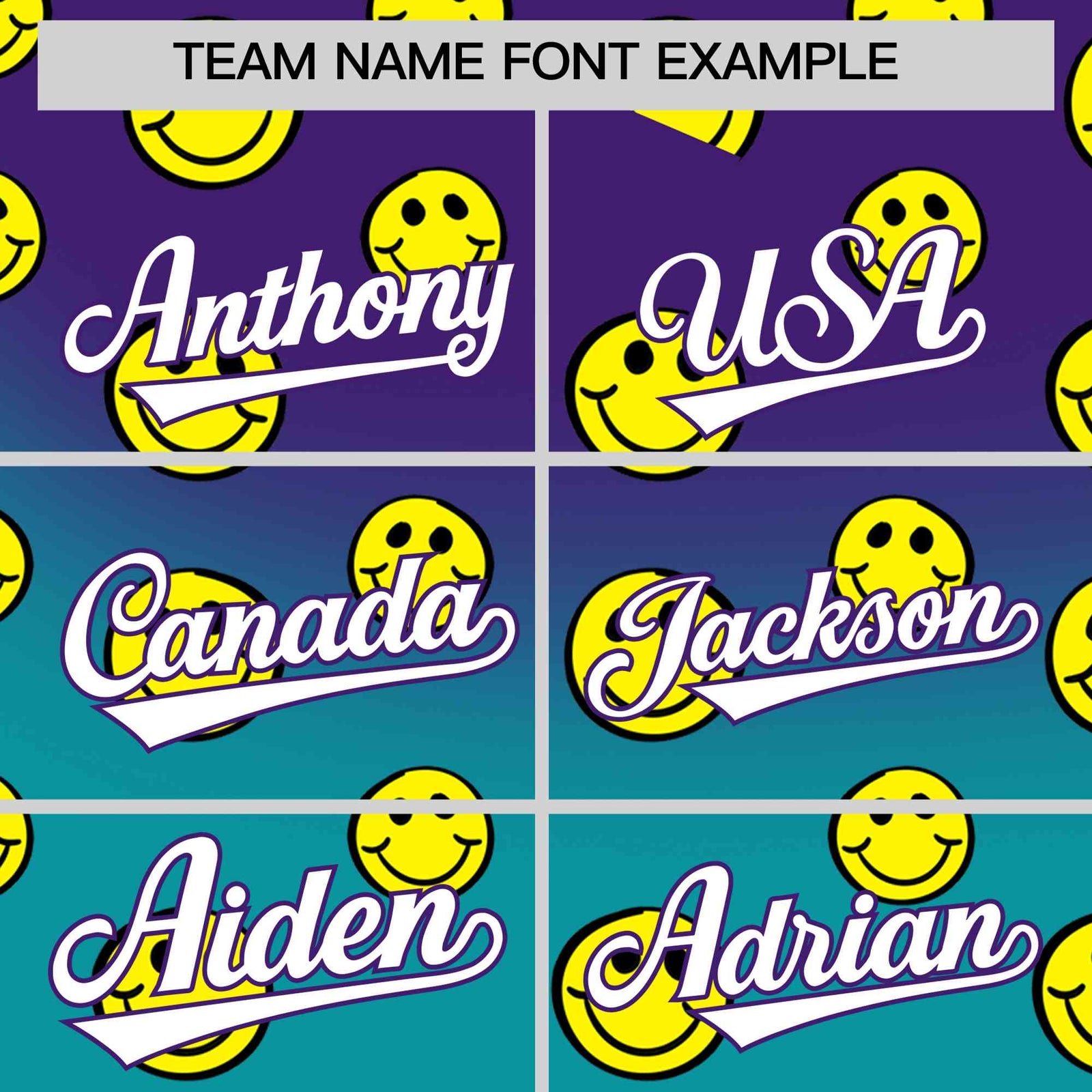 Custom Purple Aqua Graffiti Gradient Pattern Authentic Smile Baseball Jersey