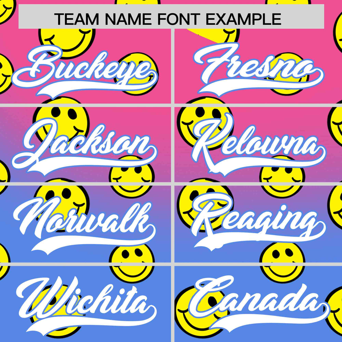 Custom Pink Light Blue Graffiti Gradient Pattern Authentic Smile Baseball Jersey