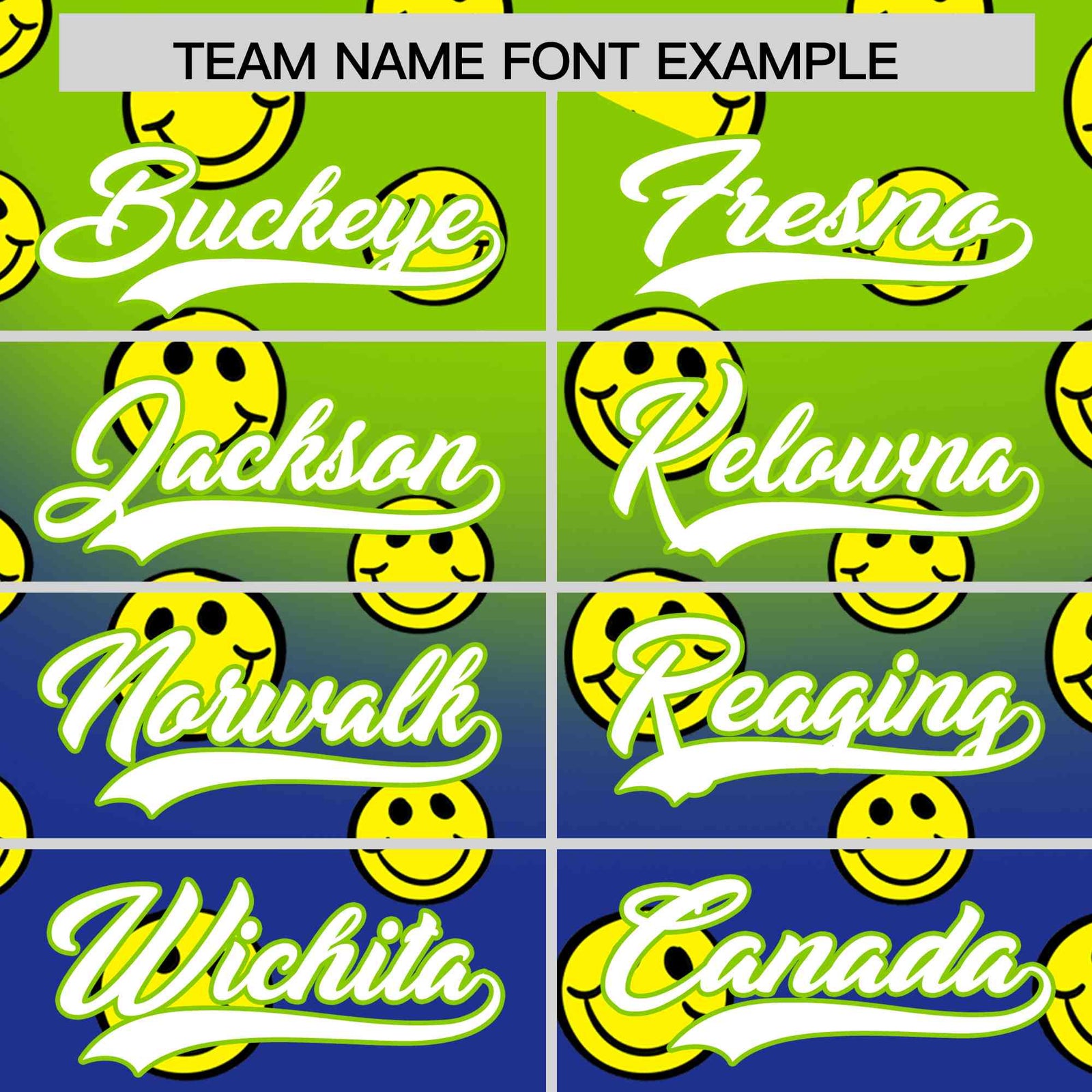 Custom Neon Green Royal Graffiti Gradient Pattern Authentic Smile Baseball Jersey