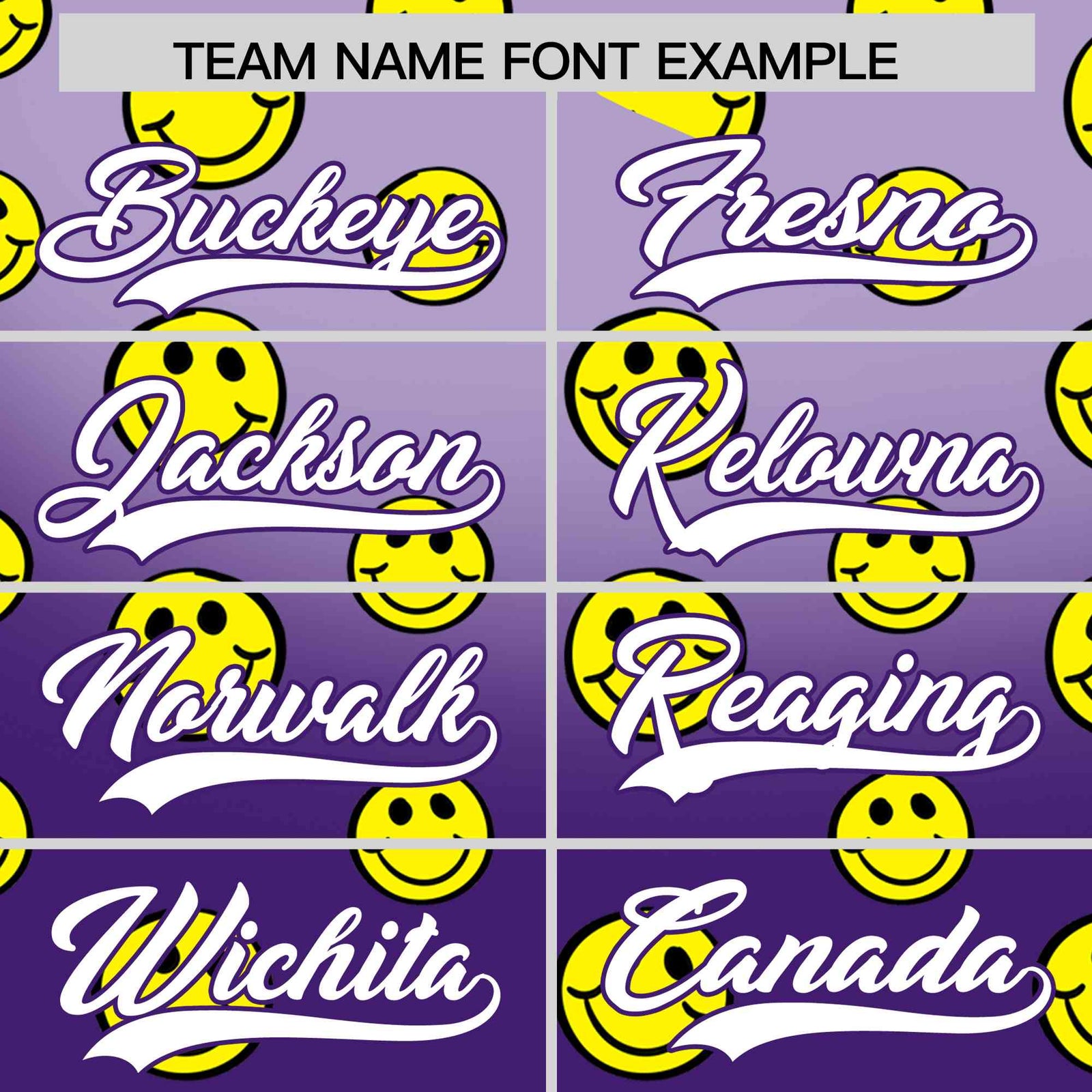 Custom Light Purple Purple Graffiti Gradient Pattern Authentic Smile Baseball Jersey