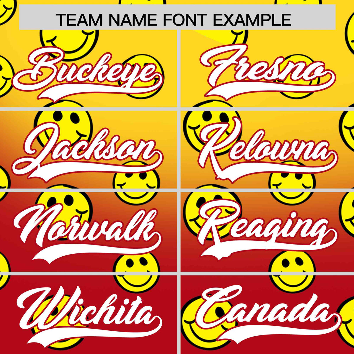 Custom Gold Red Graffiti Gradient Pattern Authentic Smile Baseball Jersey