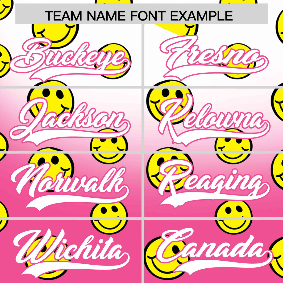 Custom White Pink Graffiti Gradient Pattern Authentic Smile Baseball Jersey