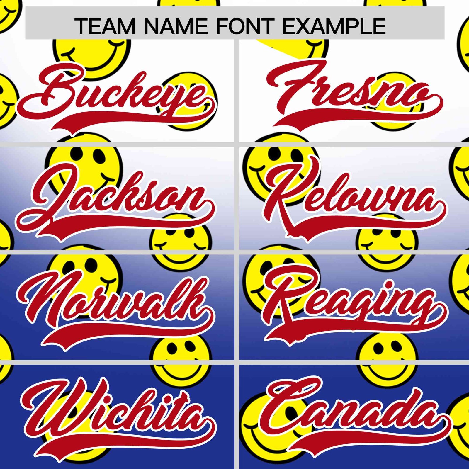 Custom White Royal Graffiti Gradient Pattern Authentic Smile Baseball Jersey