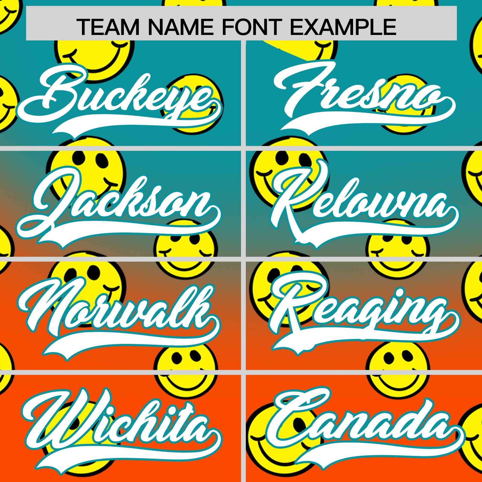 Custom Aqua Orange Graffiti Gradient Pattern Authentic Smile Baseball Jersey