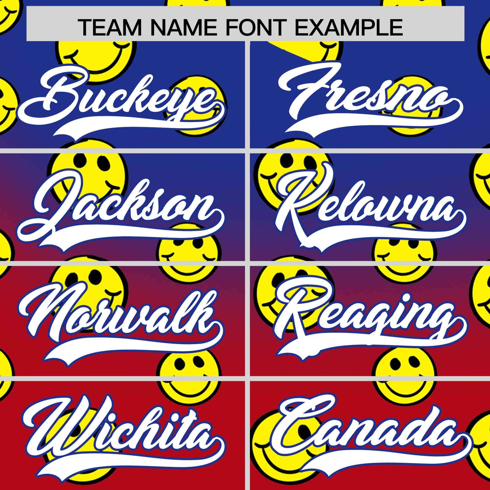 Custom Royal Red Graffiti Gradient Pattern Authentic Smile Baseball Jersey