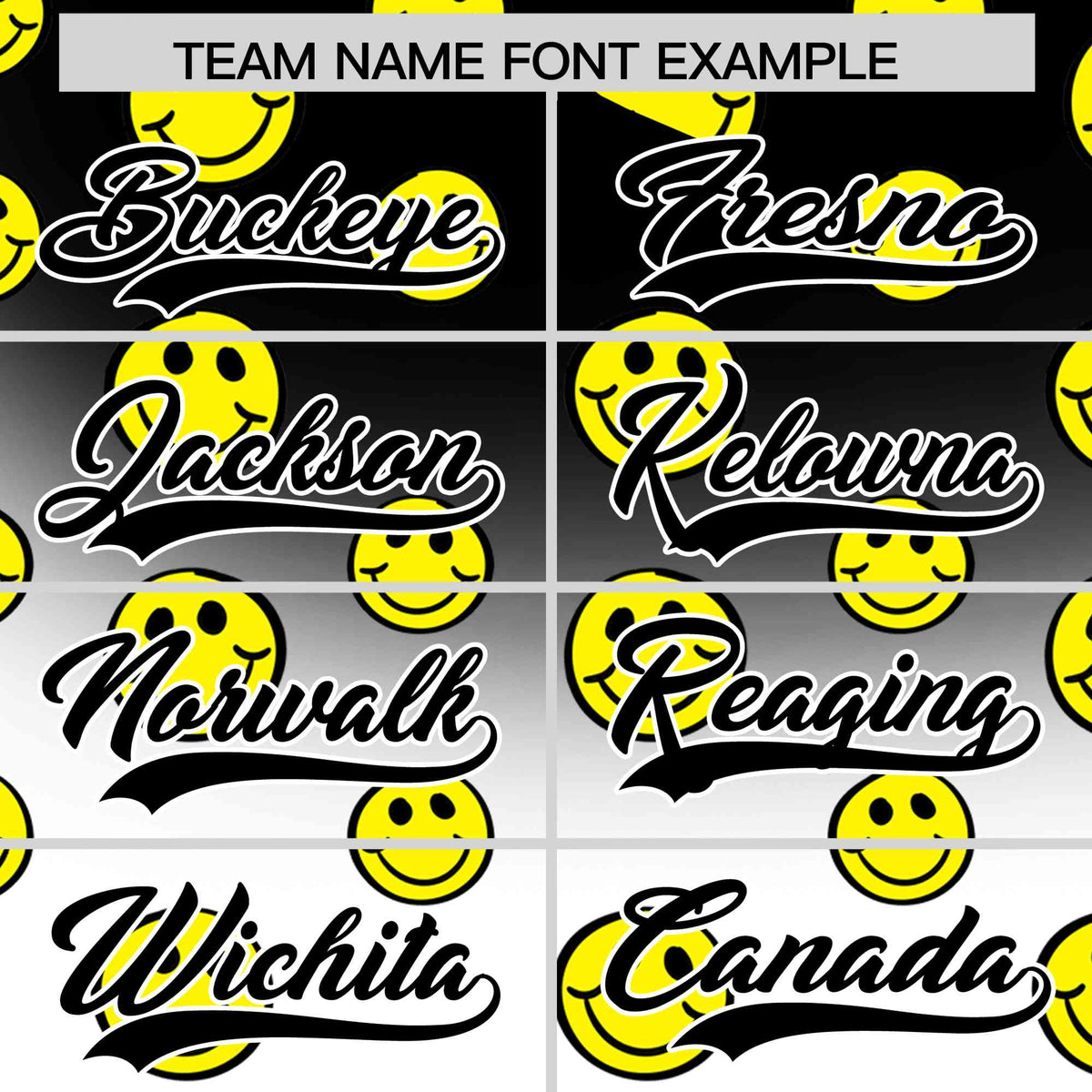 Custom Black White Graffiti Gradient Pattern Authentic Smile Baseball Jersey