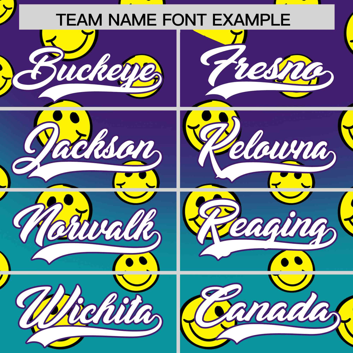 Custom Purple Aqua Graffiti Gradient Pattern Authentic Smile Baseball Jersey