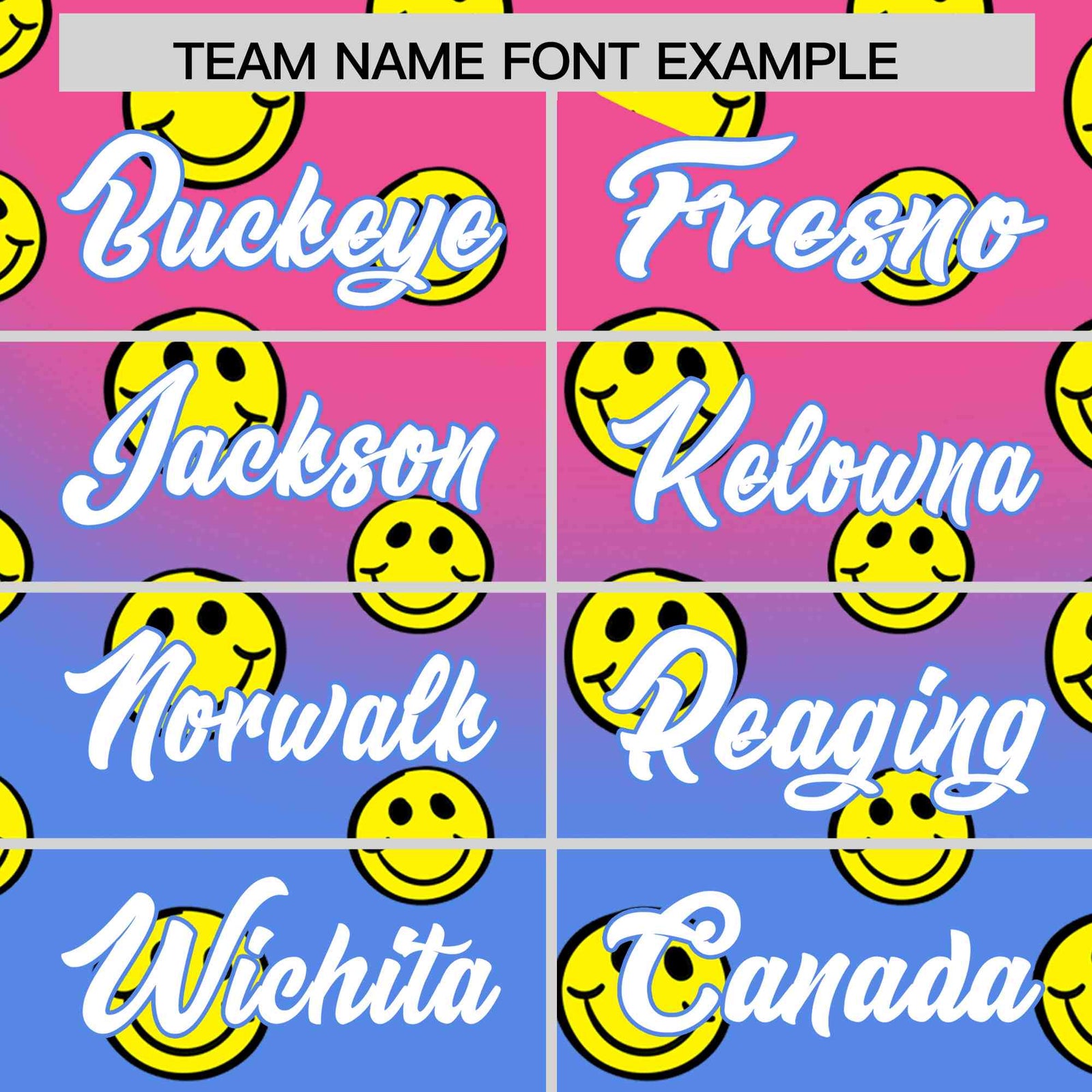 Custom Pink Light Blue Graffiti Gradient Pattern Authentic Smile Baseball Jersey