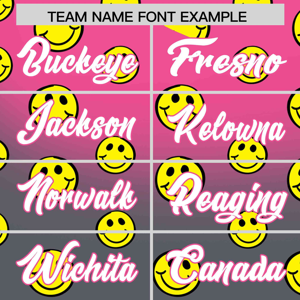 Custom Pink Dark Gray Graffiti Gradient Pattern Authentic Smile Baseball Jersey