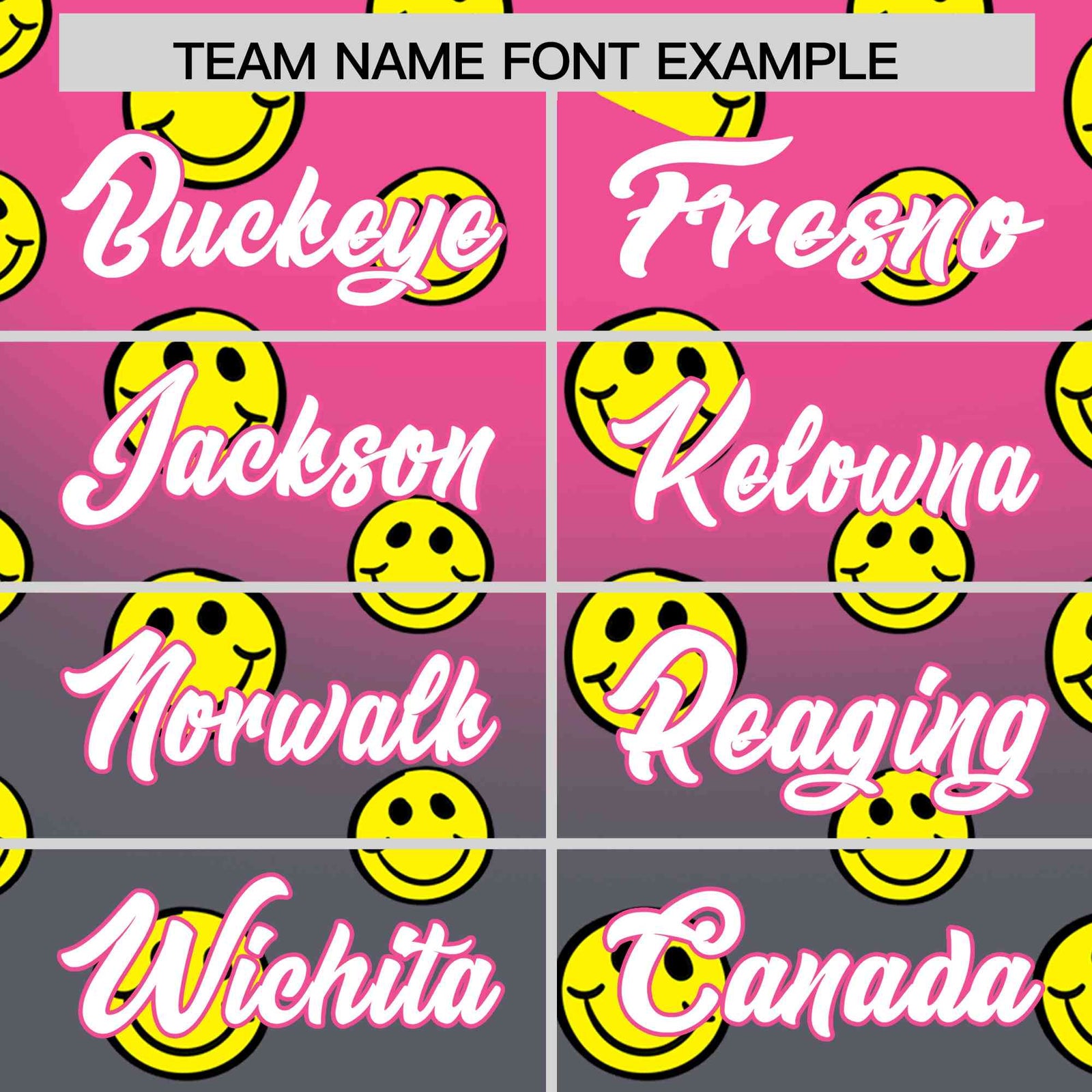 Custom Pink Dark Gray Graffiti Gradient Pattern Authentic Smile Baseball Jersey