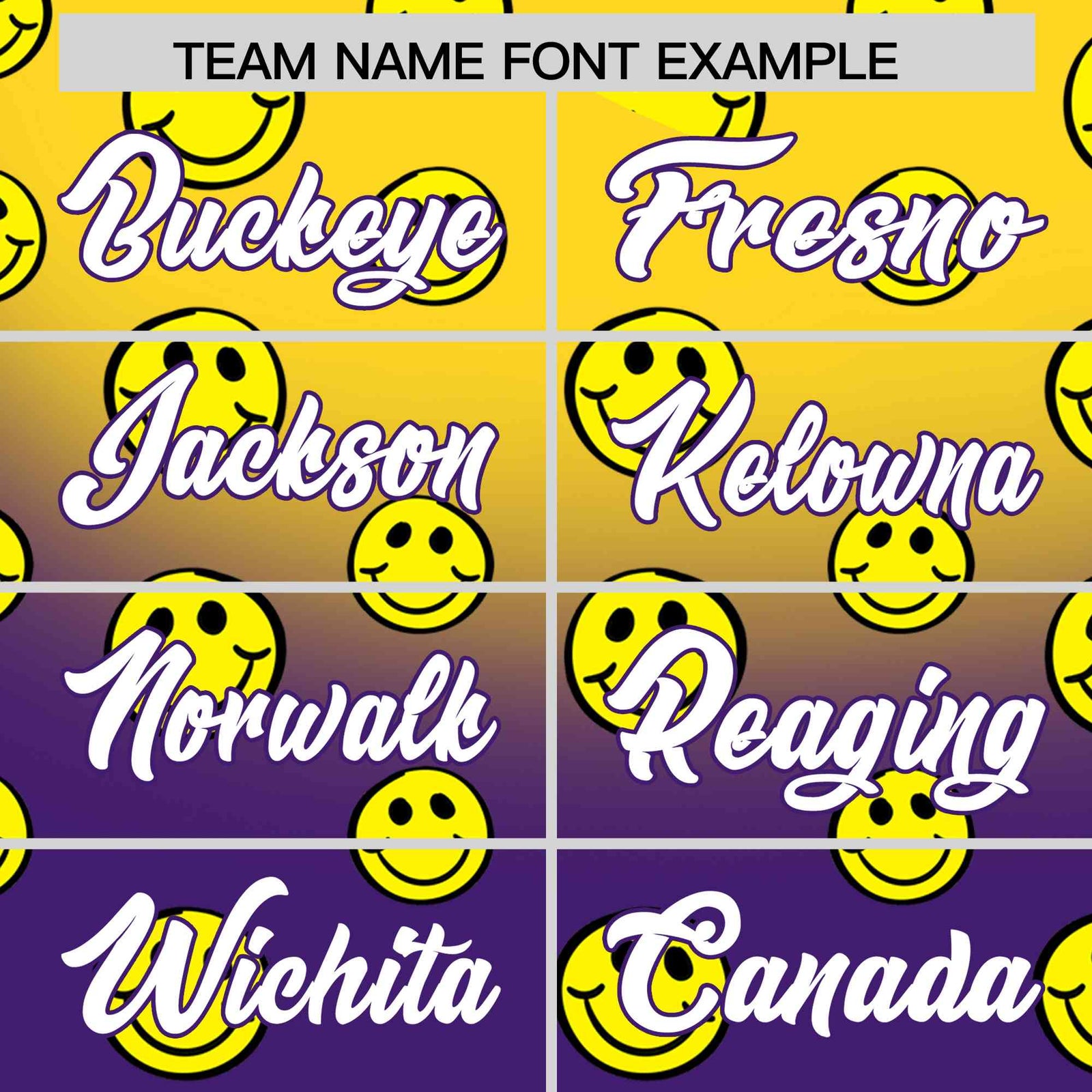 Custom Gold Purple Graffiti Gradient Pattern Authentic Smile Baseball Jersey