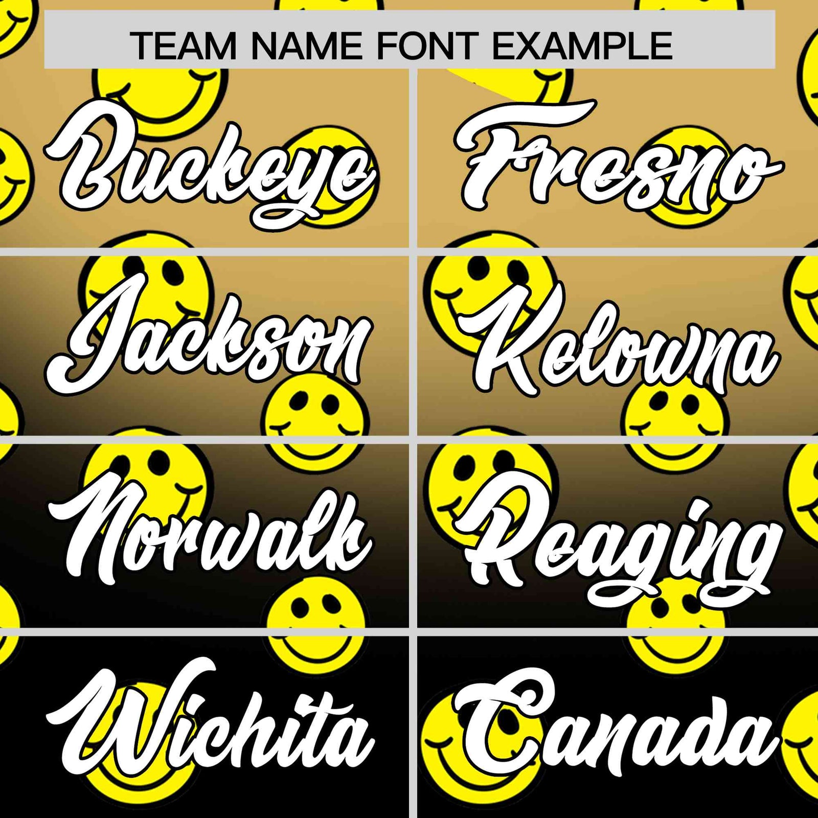 Custom Old Gold Black Graffiti Gradient Pattern Authentic Smile Baseball Jersey