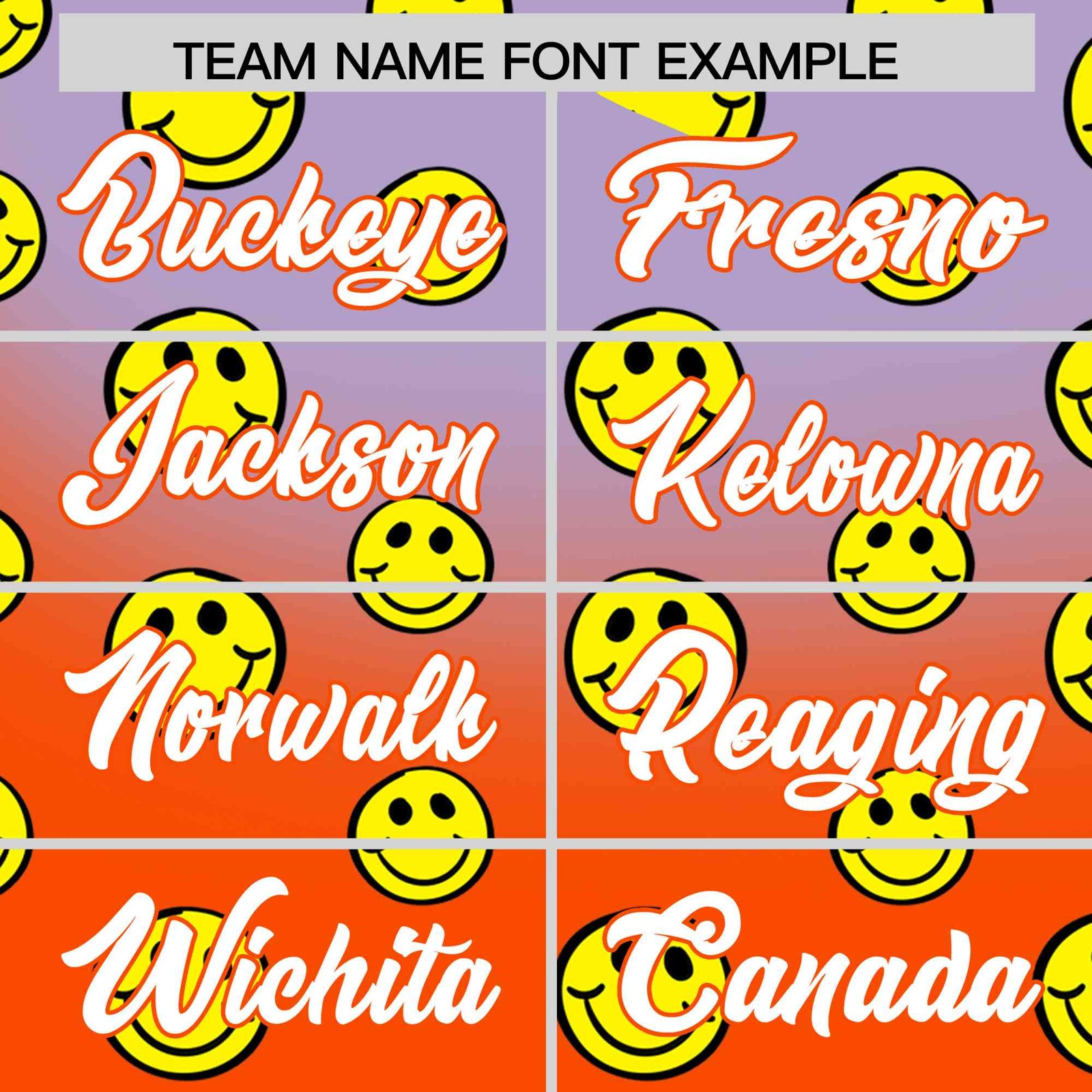 Custom Light Purple Orange Graffiti Gradient Pattern Authentic Smile Baseball Jersey