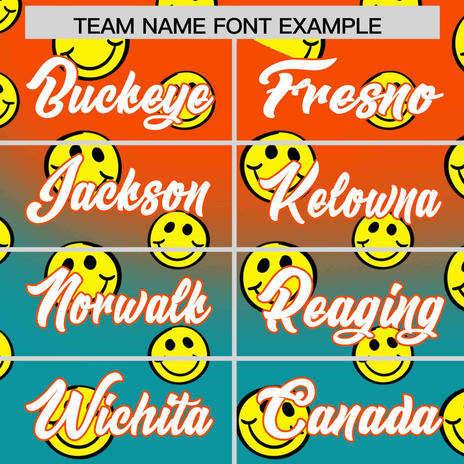 Custom Orange Aqua Graffiti Gradient Pattern Authentic Smile Baseball Jersey