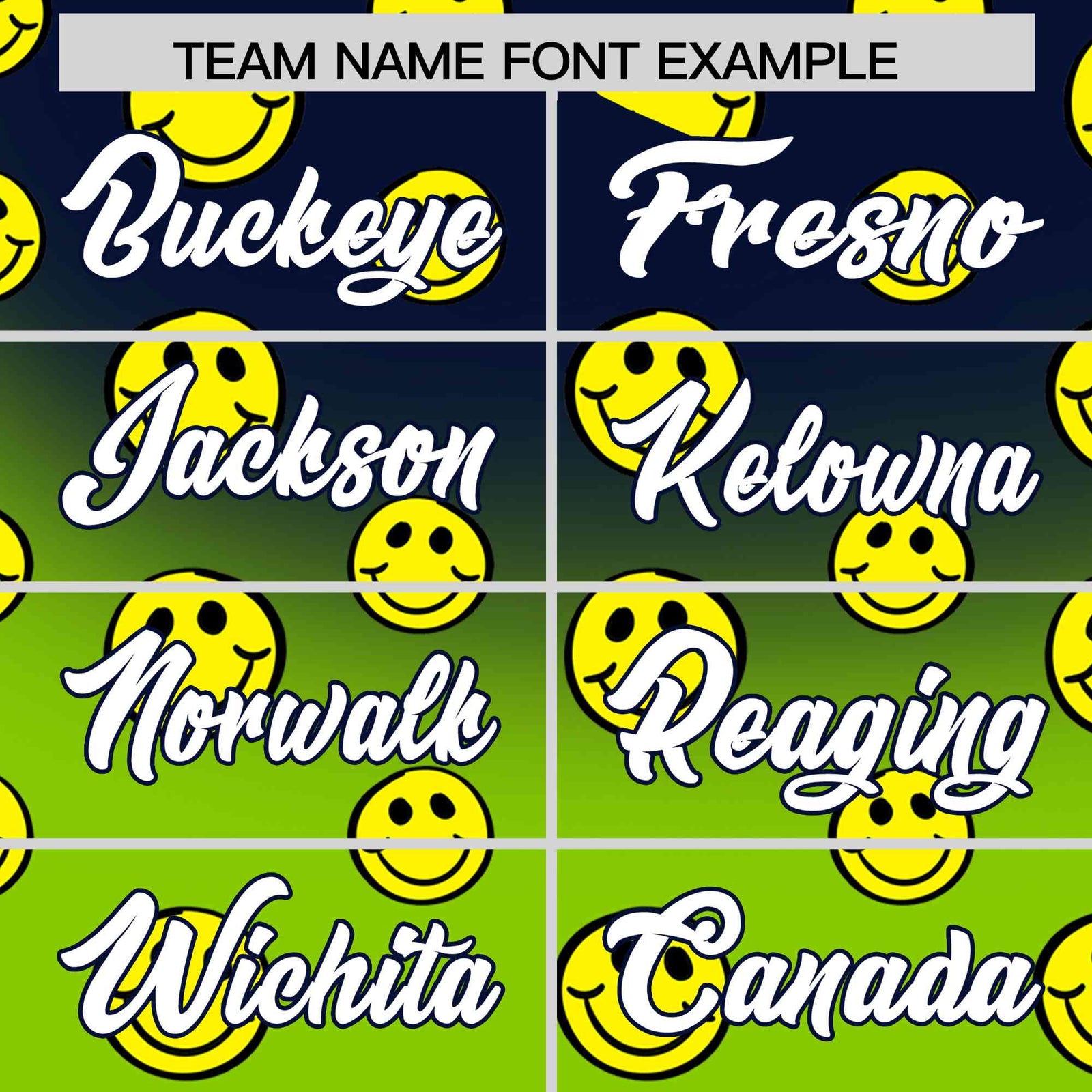 Custom Navy Neon Green Graffiti Gradient Pattern Authentic Smile Baseball Jersey